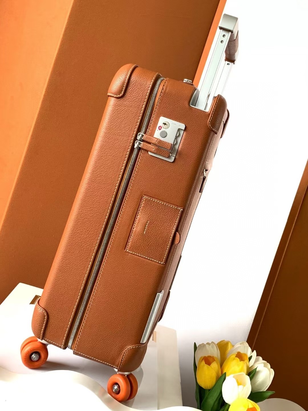 Brown Leather Cabin Luggage, 20-Inch Carry-On Suitcase with Aluminum Handle 10 a1720762553110 7660