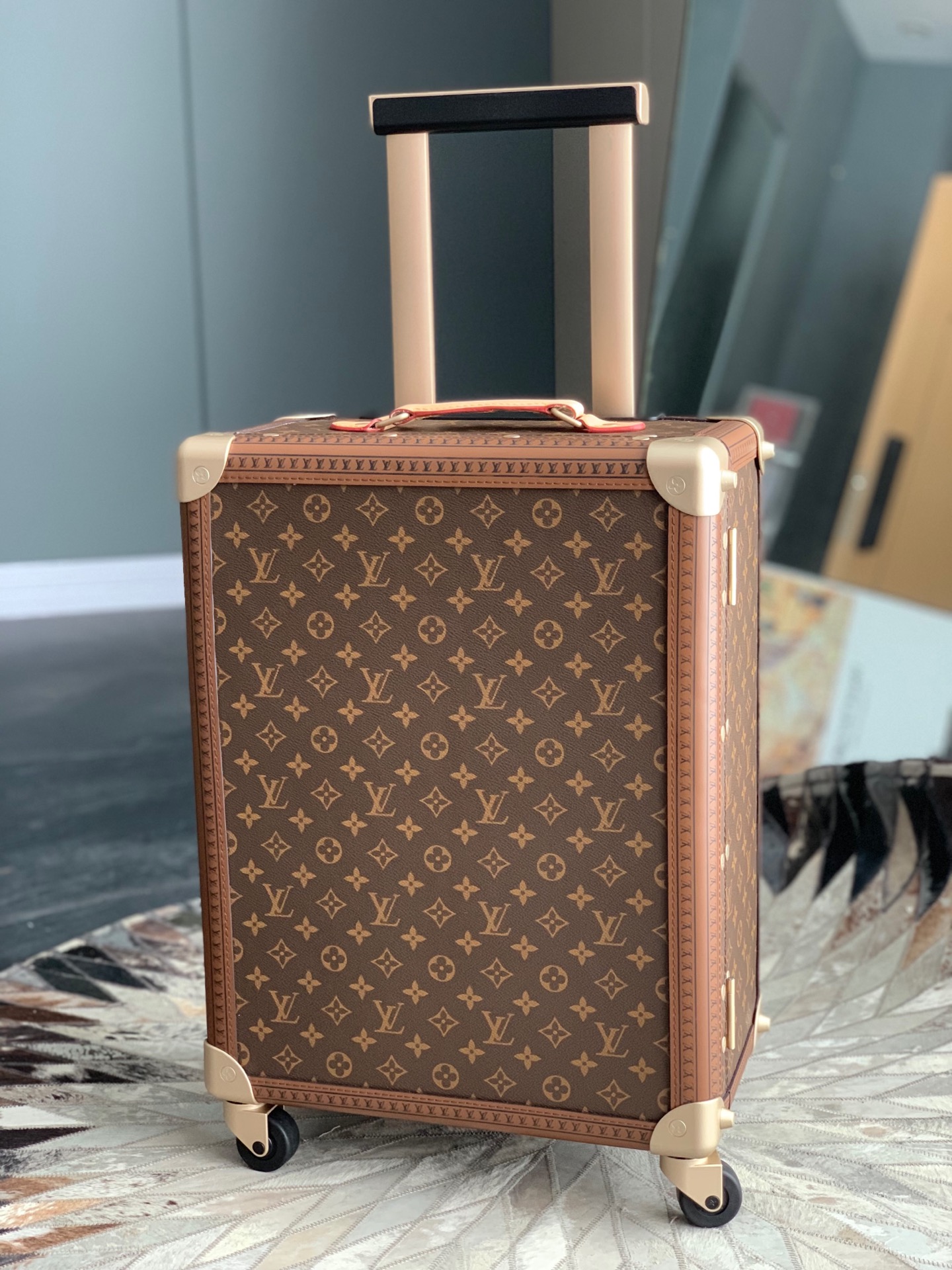 Louis Vuitton Rolling Trunk Monogram Canvas Leather Trim Suitcase 21" Carry-On 9 i1739699525149 74 0 7