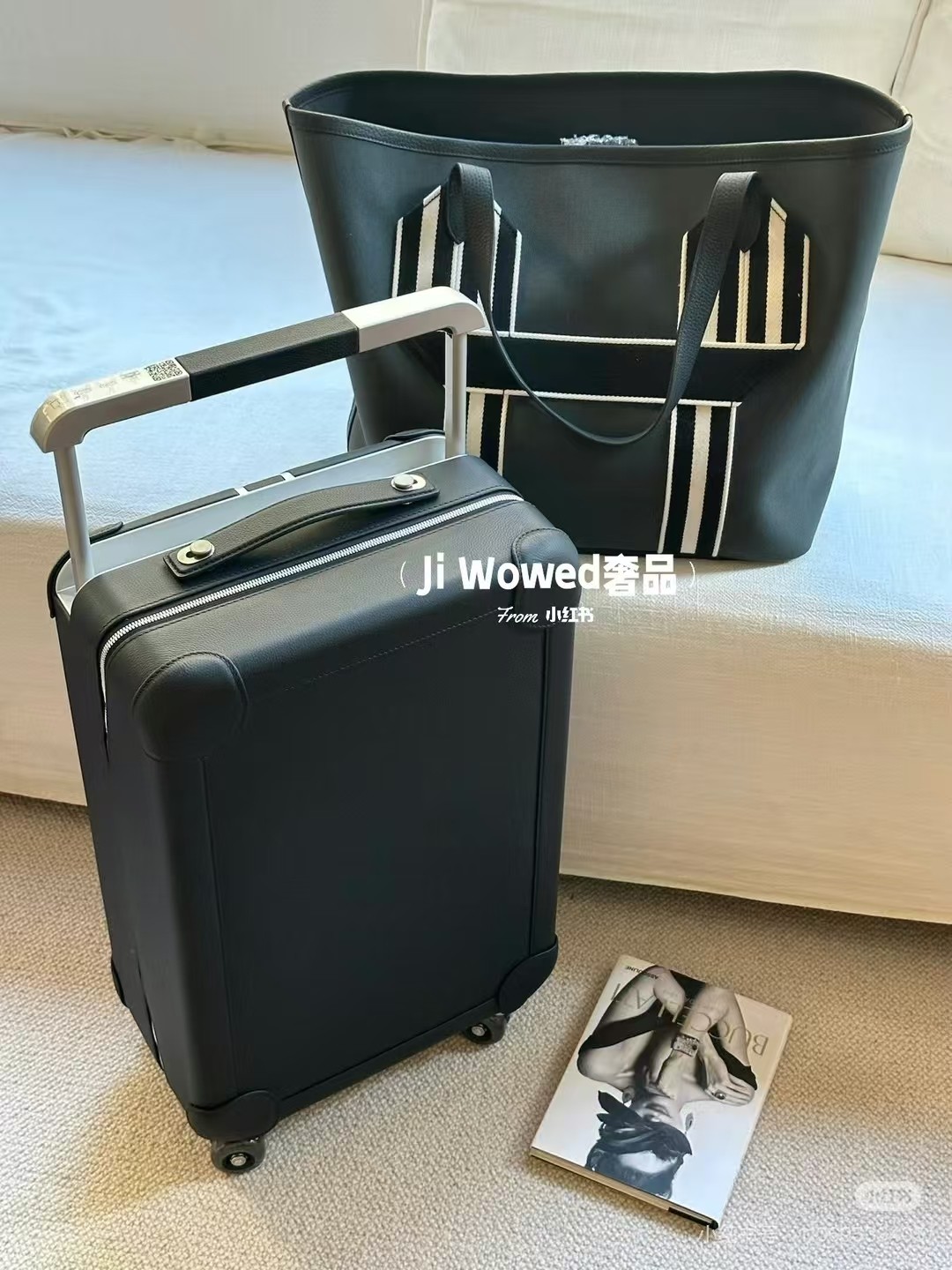 Stylish Luggage All Black Suitcase with Rainbow Wheels and Leather Handle 7 a1748749693013 2075