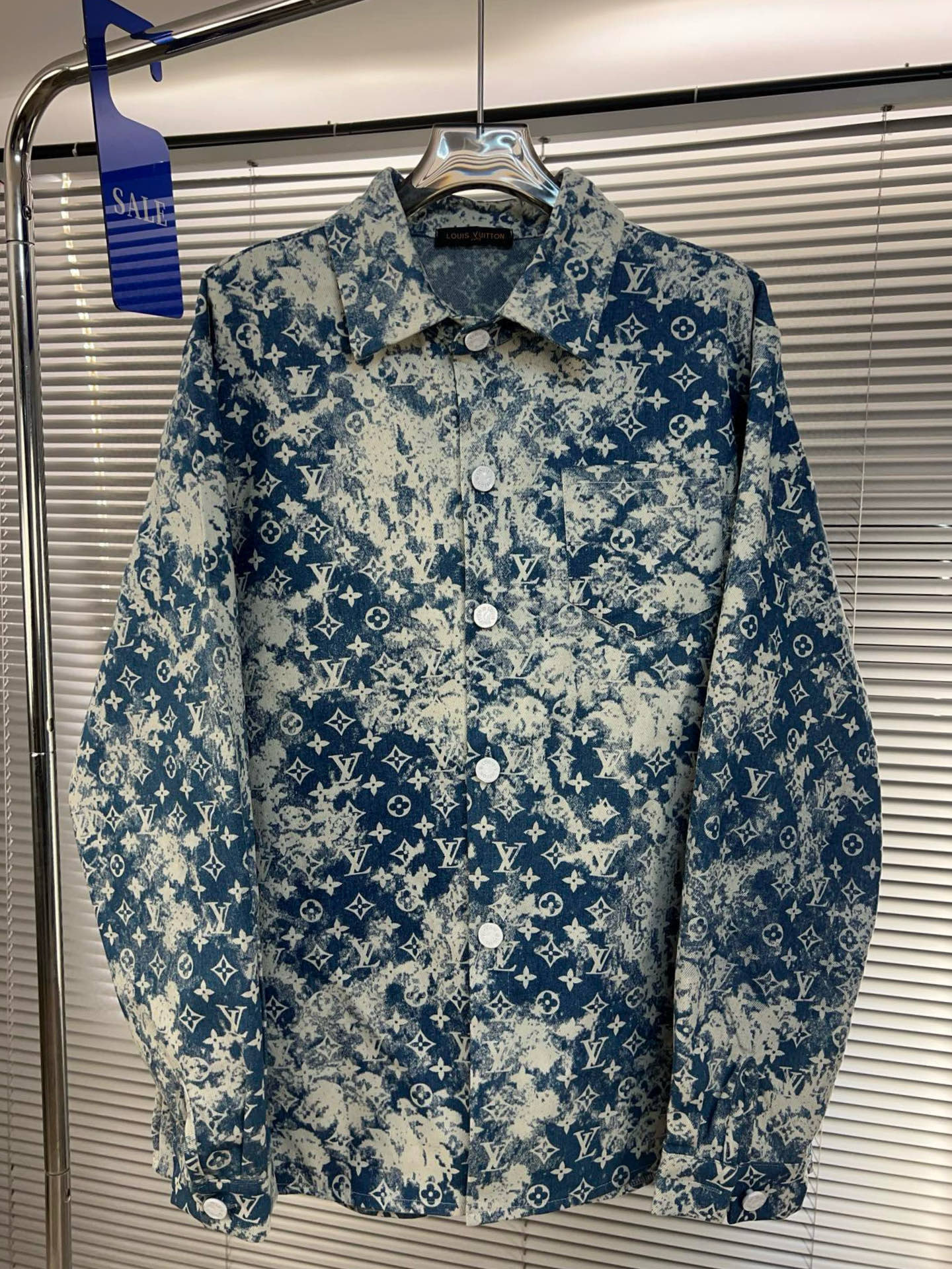 Louis Vuitton Blue Vintage Wash Denim Long Sleeve Shirt Jacket