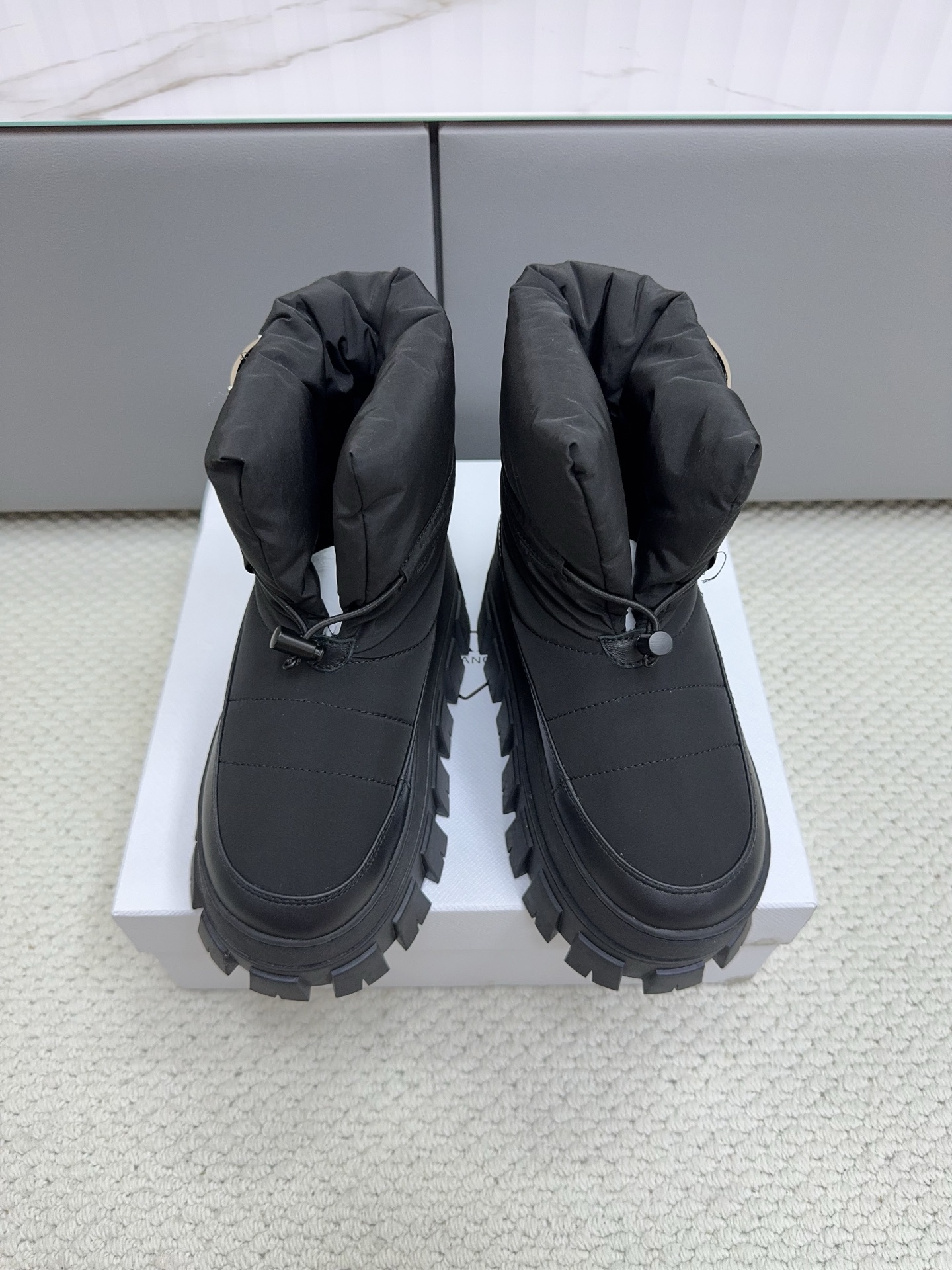 Prada Black Padded Ankle Boots