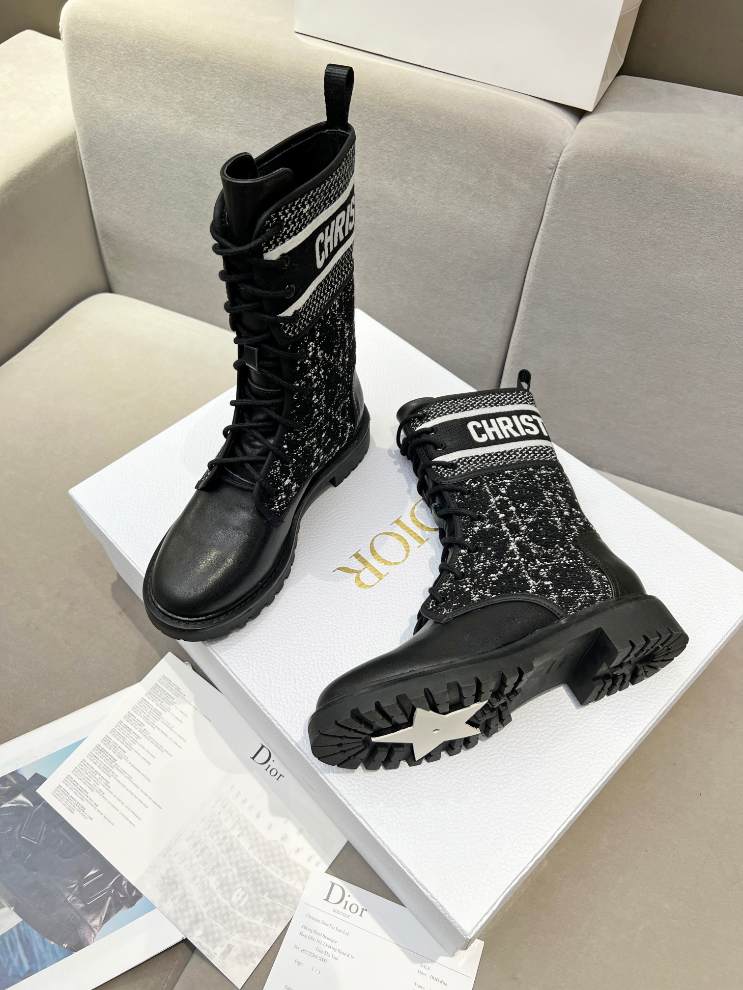 Dior Boots Embroidery Calfskin Cowhide Lambskin Sheepskin