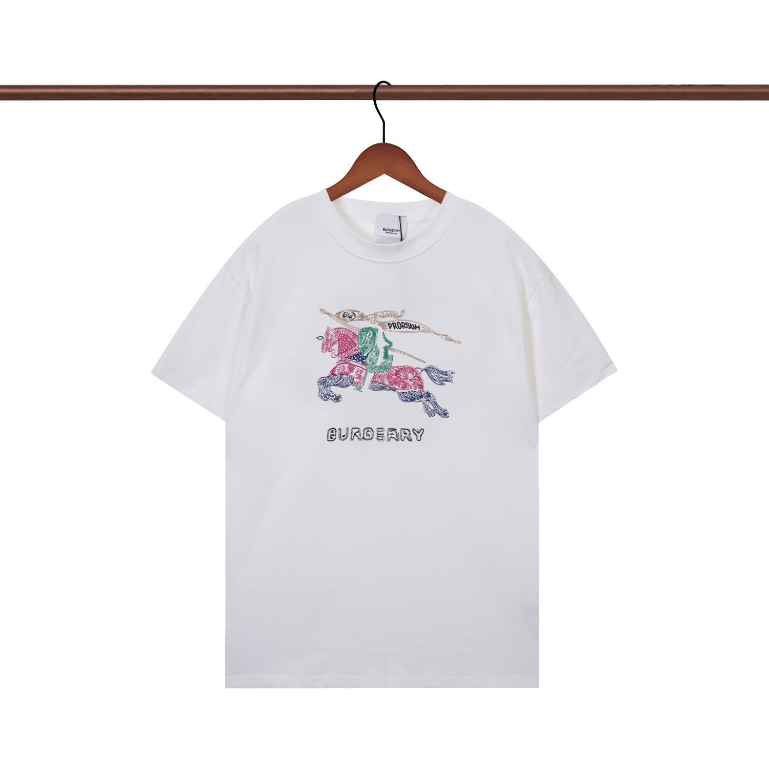 💰132 QN R360 BURBERRY CLASSIC COLORED HORSE, ABSTRACT LETTER LOGO EMBROIDERY S-XXL 5 YARDS - 图片 4