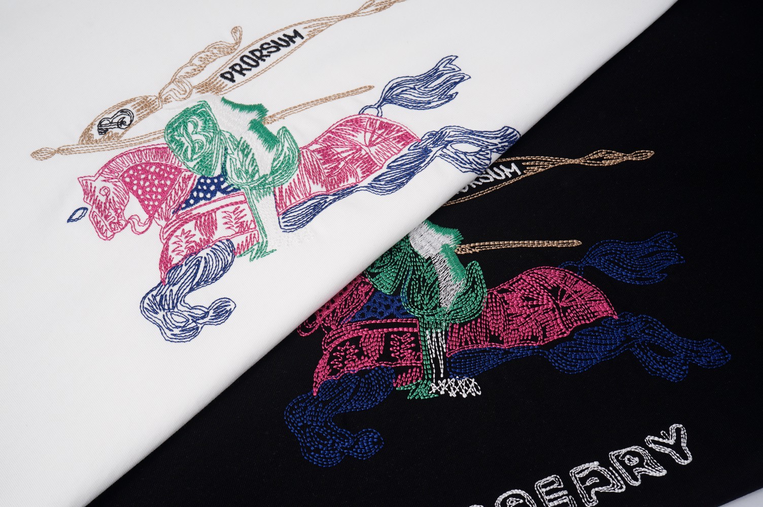 💰132 QN R360 BURBERRY CLASSIC COLORED HORSE, ABSTRACT LETTER LOGO EMBROIDERY S-XXL 5 YARDS - 图片 6