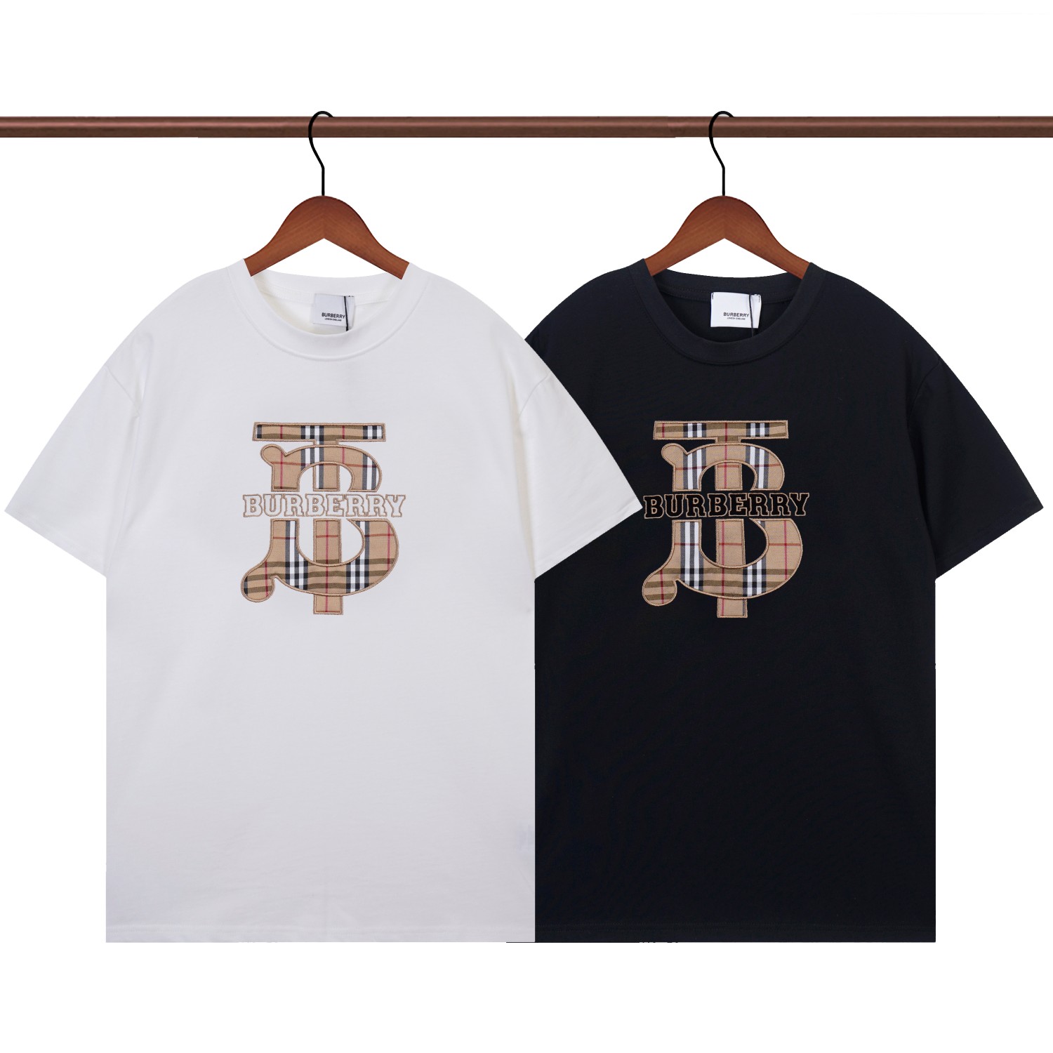 💰128 QN R361 BURBERRY CLASSIC GRID TB LETTER EMBROIDERY S-XXL 5 YARDS - 图片 1