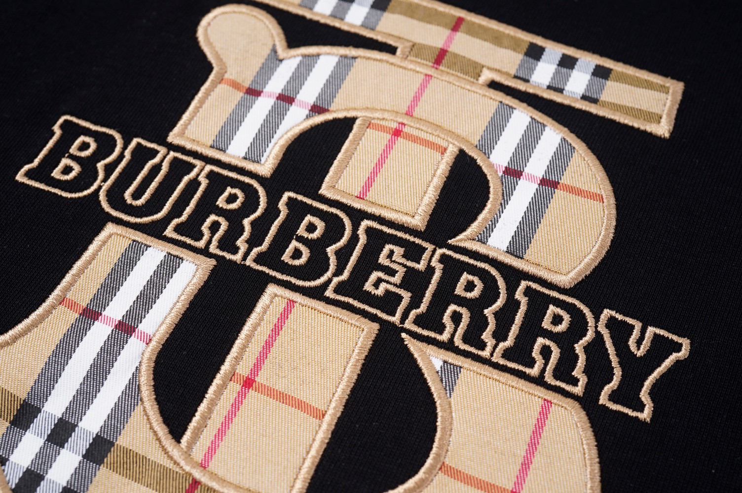 💰128 QN R361 BURBERRY CLASSIC GRID TB LETTER EMBROIDERY S-XXL 5 YARDS - 图片 8