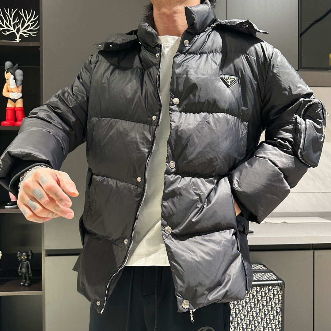 Prada Clothing Down Jacket White Duck Down Fall/Winter Collection