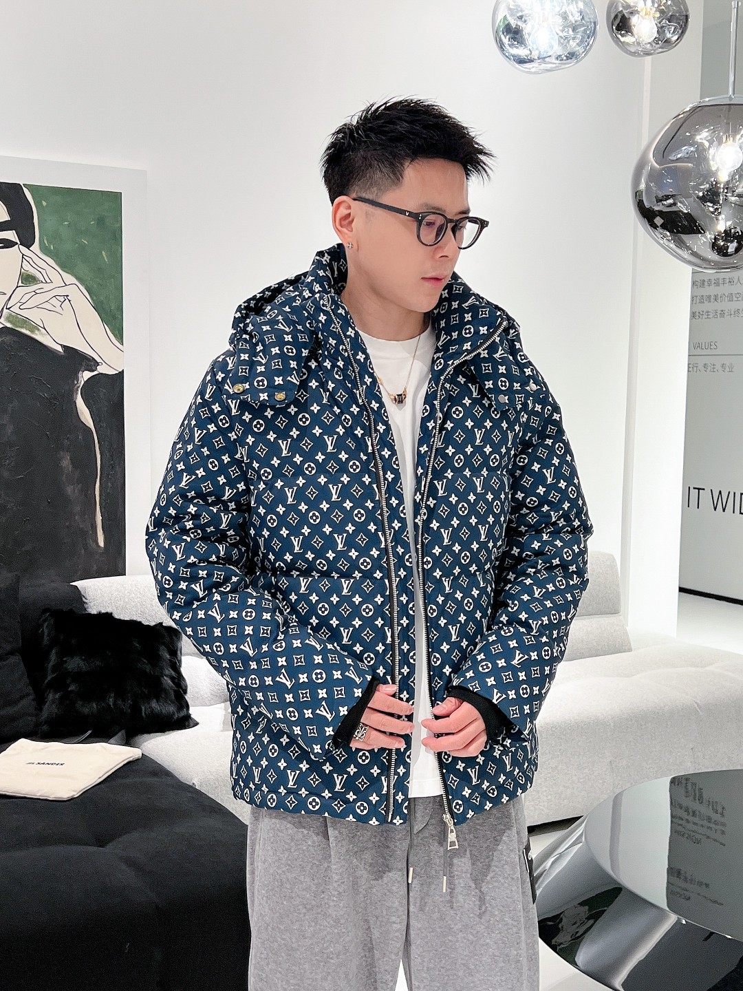 LV 官网款2025秋冬新款羽绒服。这款号称羽绒服届最高端的，全部90绒的三标齐全带着经典的Logo组合