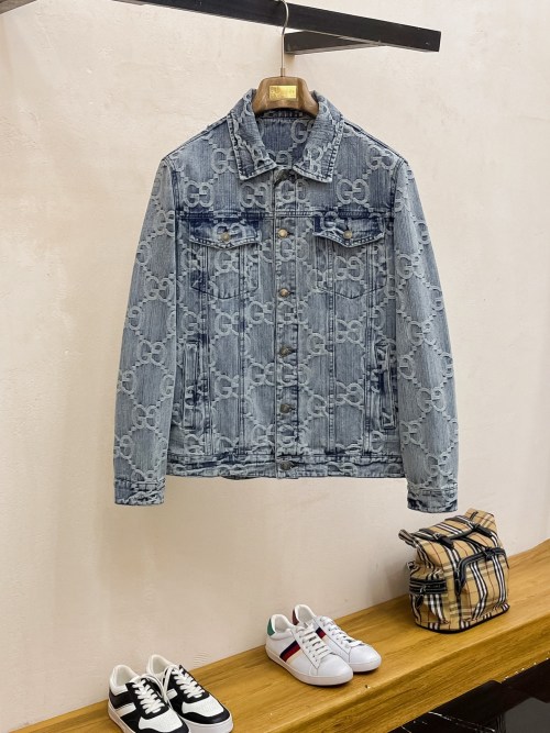 Gucci 2025SS Denim Jacket with All-Over GG Monogram - Limited Edition 1 Gucci 2025SS Denim Jacket with All-Over GG Monogram - Limited Edition