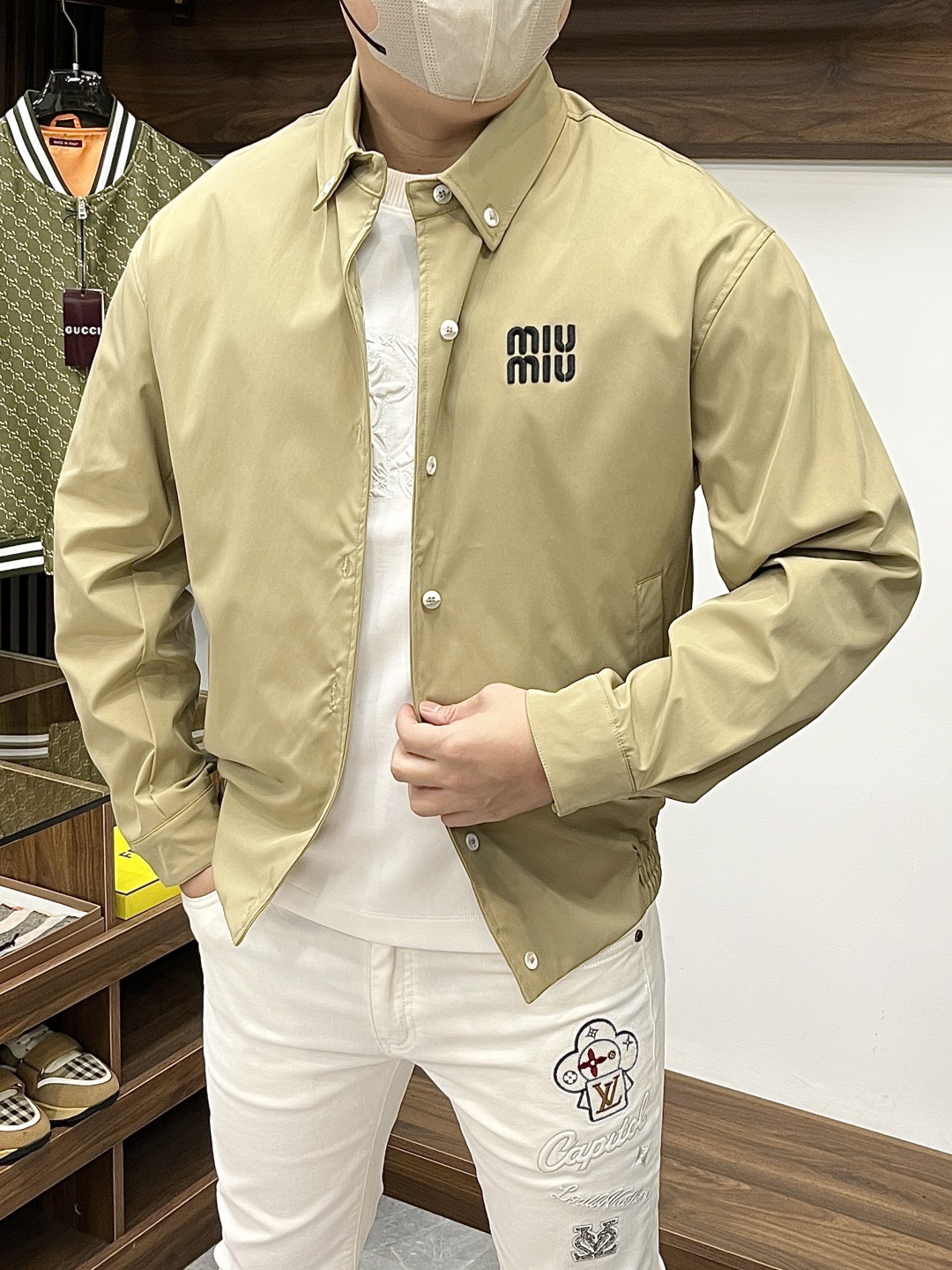MIUMIU men MiuMiu embroidered buttoned jacket — photo 9