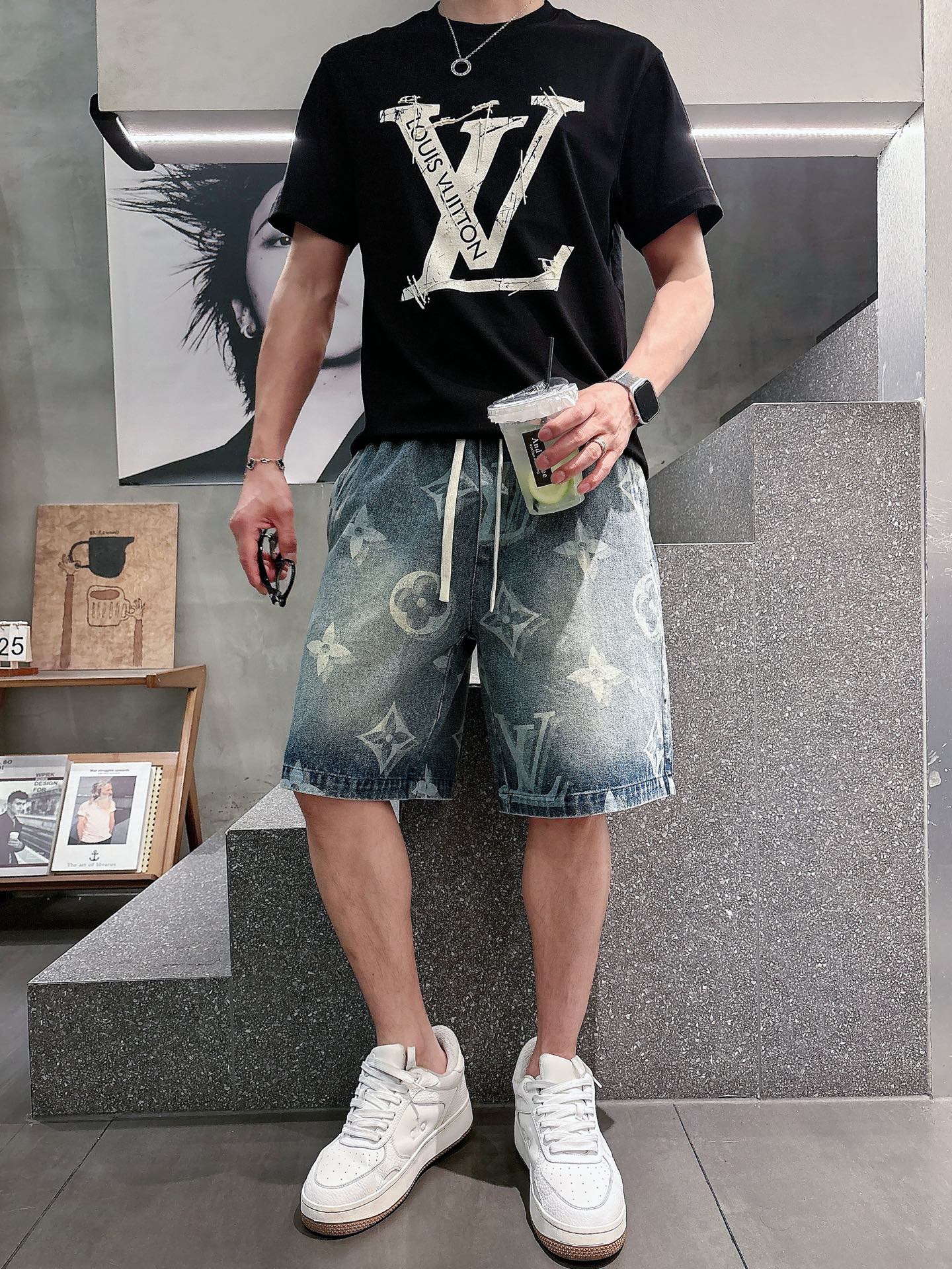 LV  三标齐全    2026夏季新款男士休闲短裤，高级定制面料透气面料 透气弹力舒适度极高，细节无可