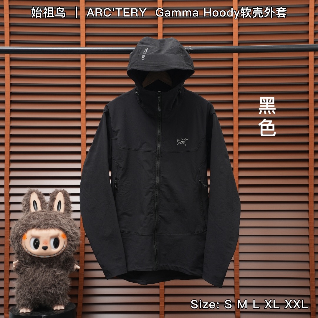 合集图 Gamma Hoody 𝑨𝑹𝑪'𝑻𝑬𝑹𝒀𝑿｜始祖鸟GAMMA HOODY软壳连帽冲锋衣、黑色 𝐒𝐢𝐳𝐞：𝐒-𝐗𝐗