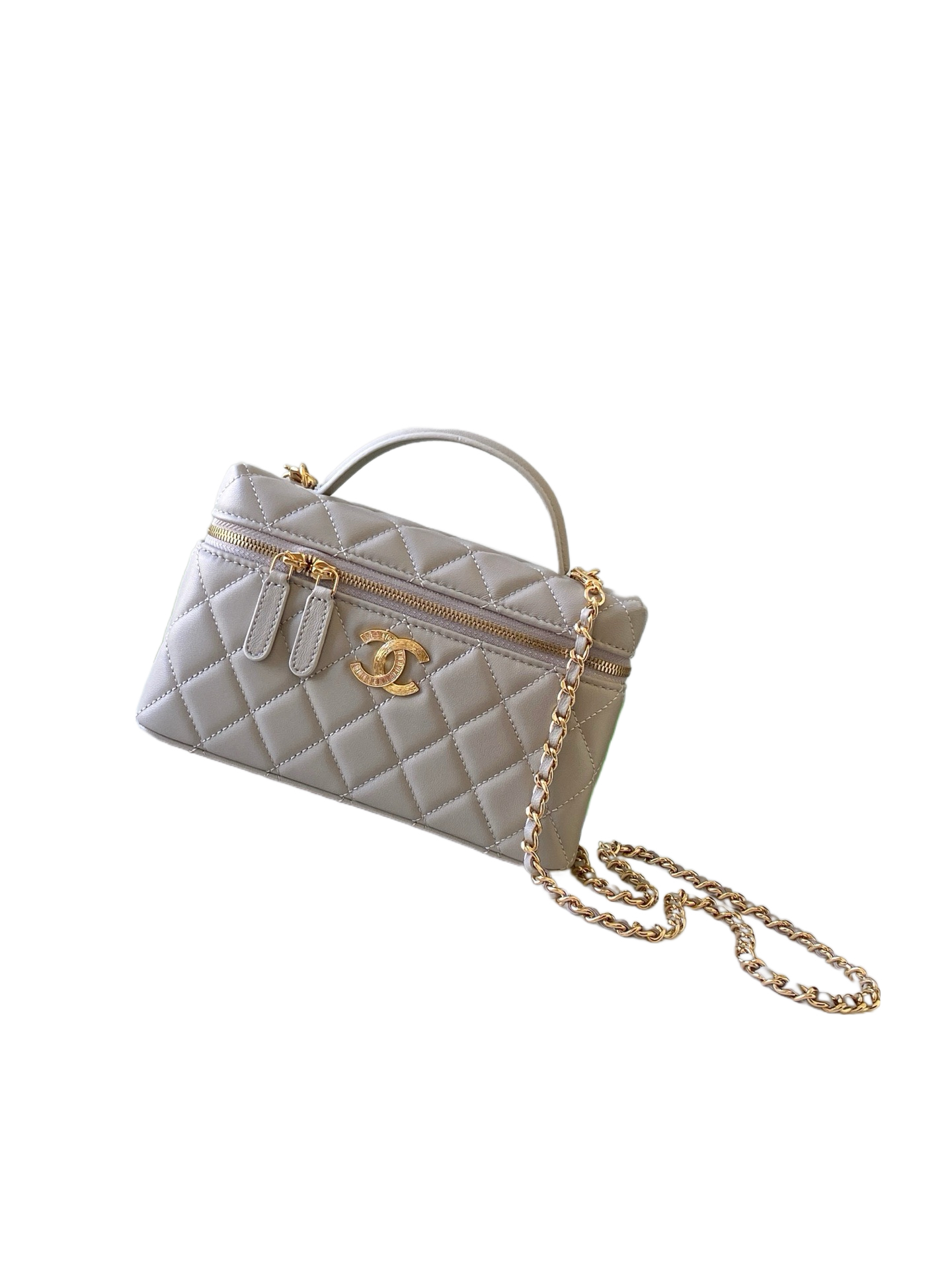 Chanel Lambskin Vanity Bag with Gold Hardware & Detachable Chain Strap