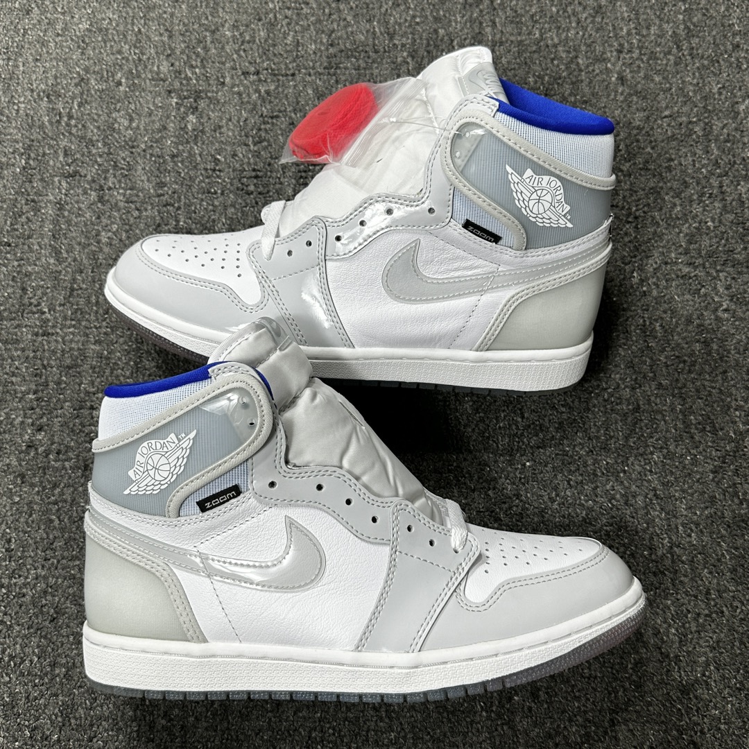 福利特价AirJordan1ZoomR2TAJ1白灰白蓝漆皮渐变底DIORCK6637-104aj1小迪