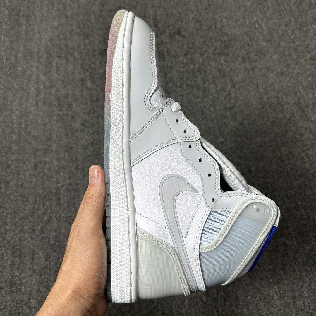 福利特价AirJordan1ZoomR2TAJ1白灰白蓝漆皮渐变底DIORCK6637-104aj1小迪