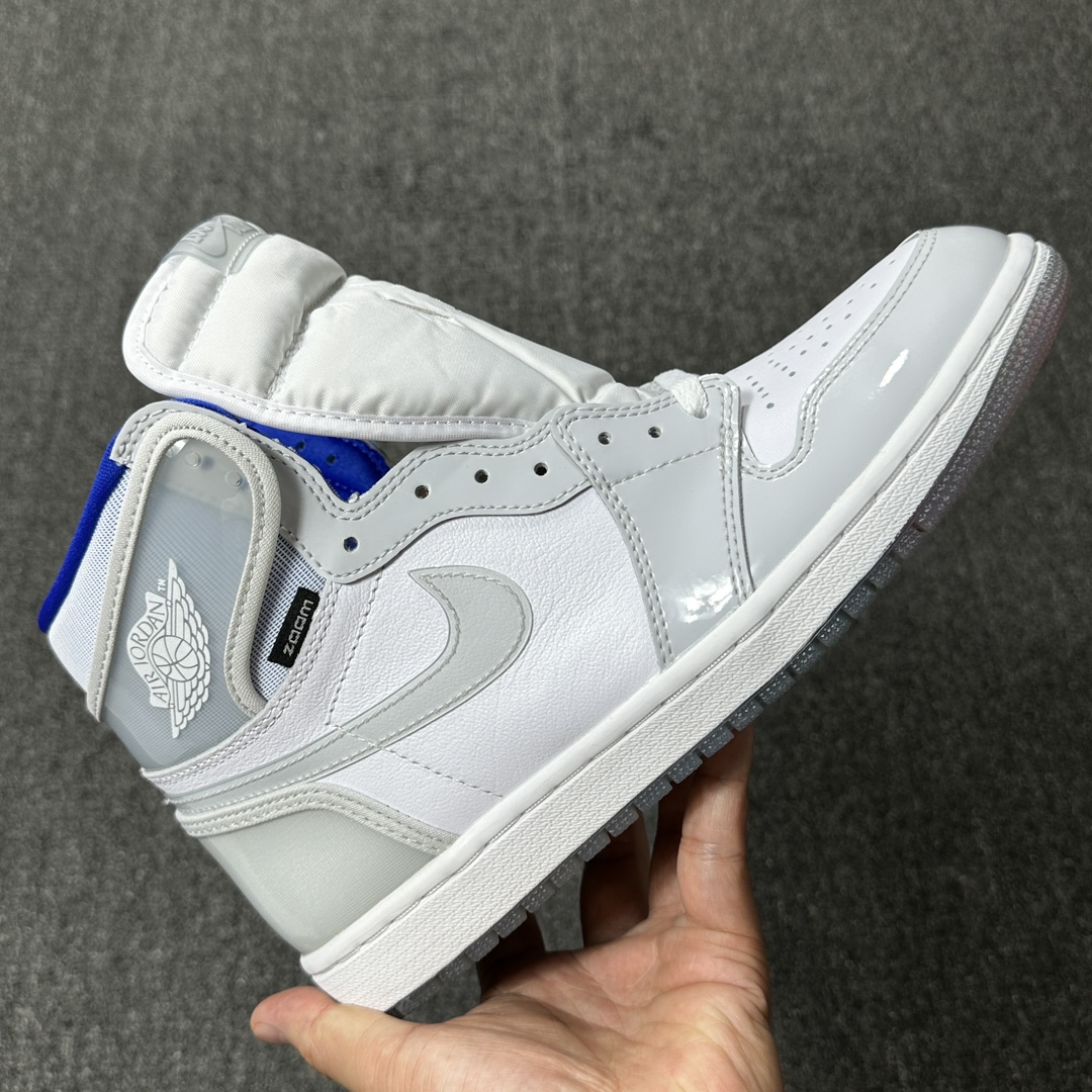 福利特价AirJordan1ZoomR2TAJ1白灰白蓝漆皮渐变底DIORCK6637-104aj1小迪