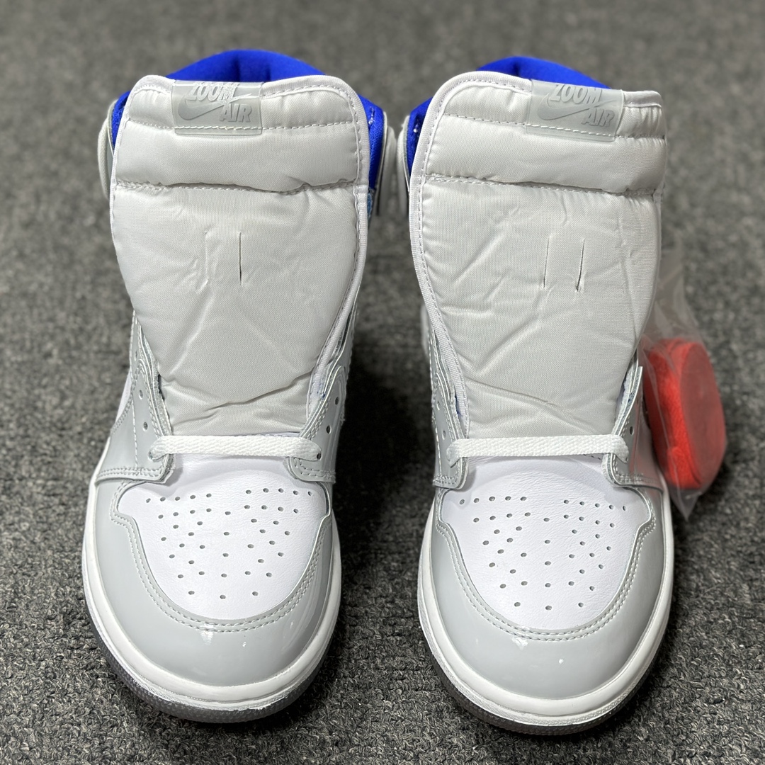 福利特价AirJordan1ZoomR2TAJ1白灰白蓝漆皮渐变底DIORCK6637-104aj1小迪