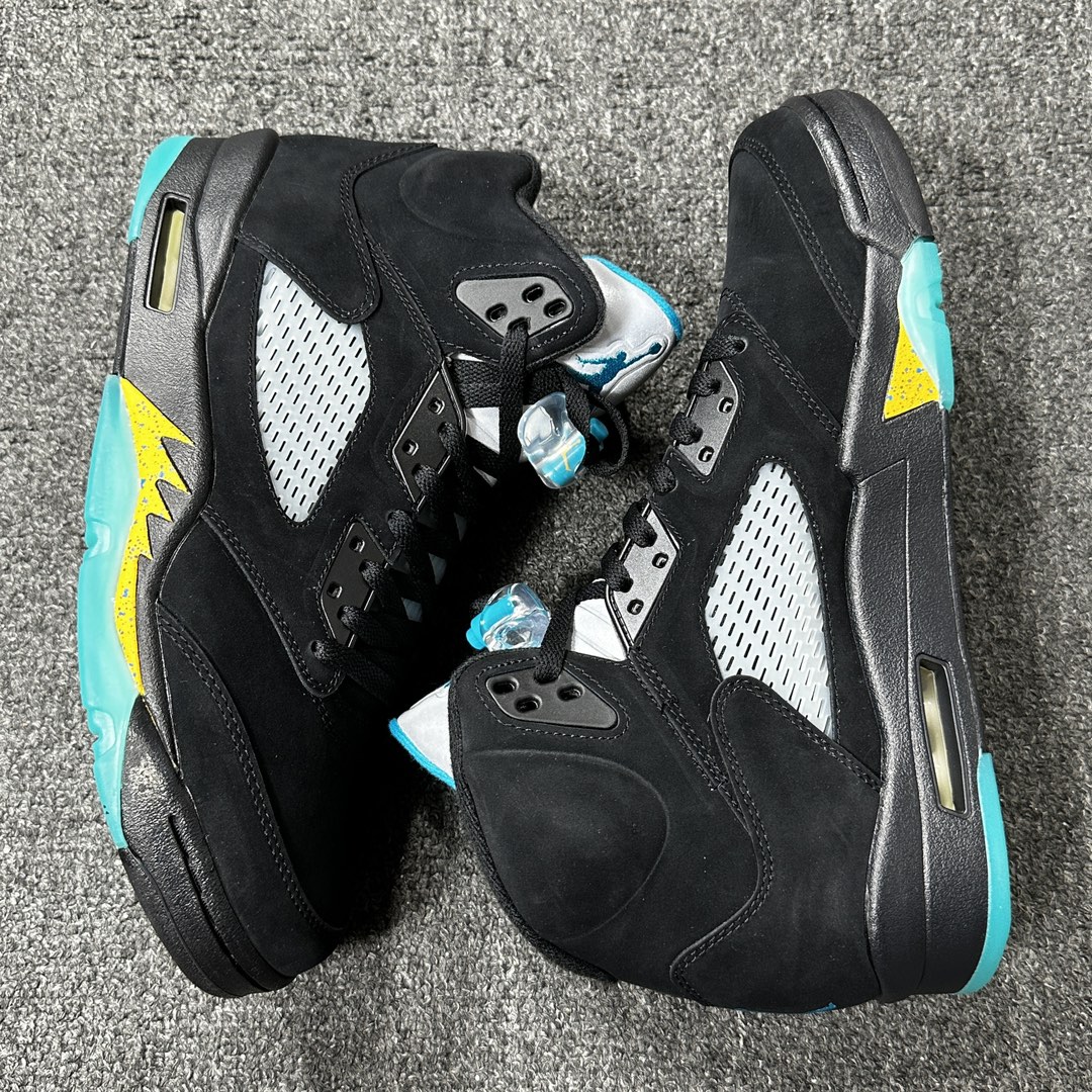 福利特价Airjordan5”Aqua“AJ5黑蓝湖水蓝运动复古篮球鞋DD0587-047aj5伽马蓝尺