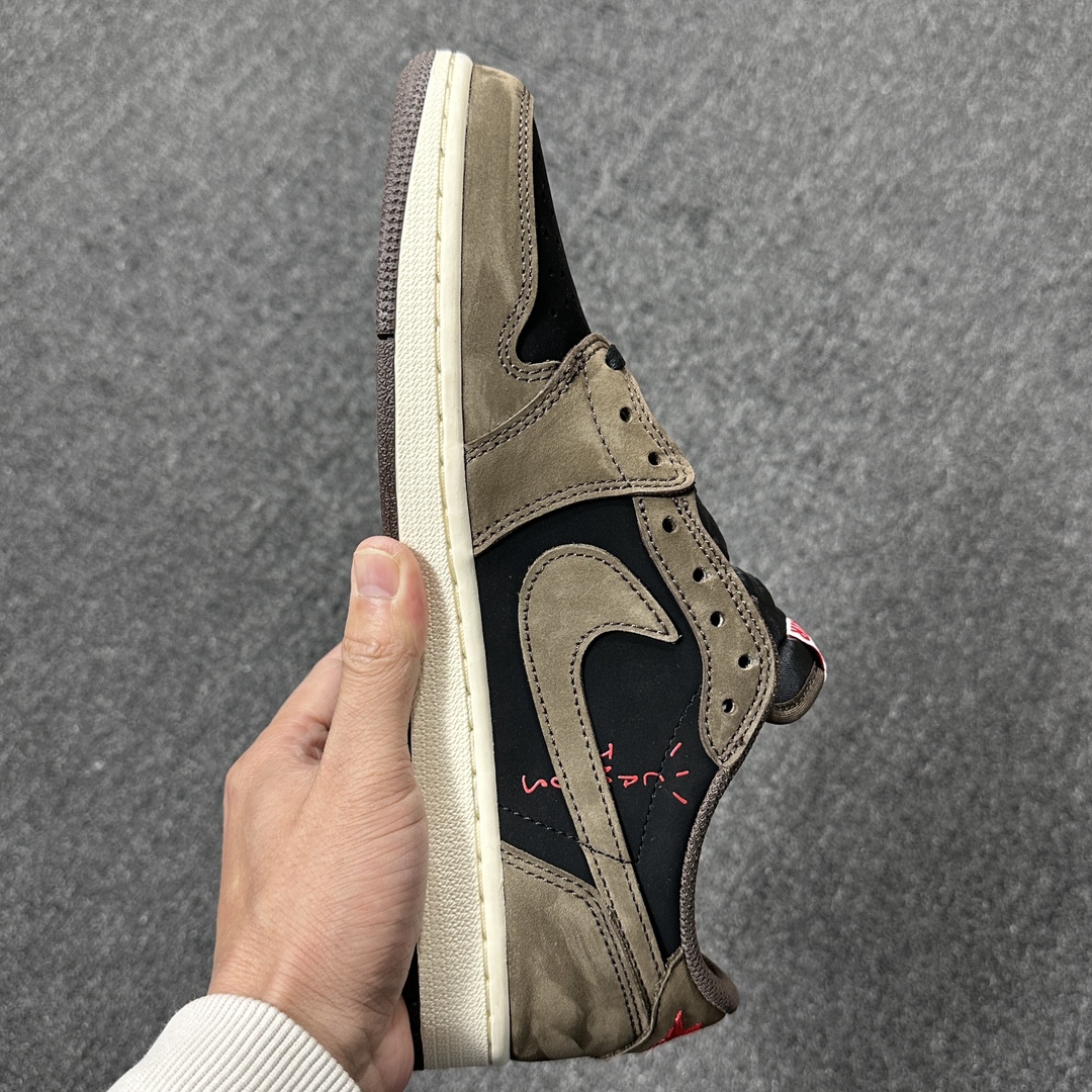 AJ1倒钩深棕尺码:40.5-47.5福利特价大厂纯原出品-TravisScottxAirJordan1