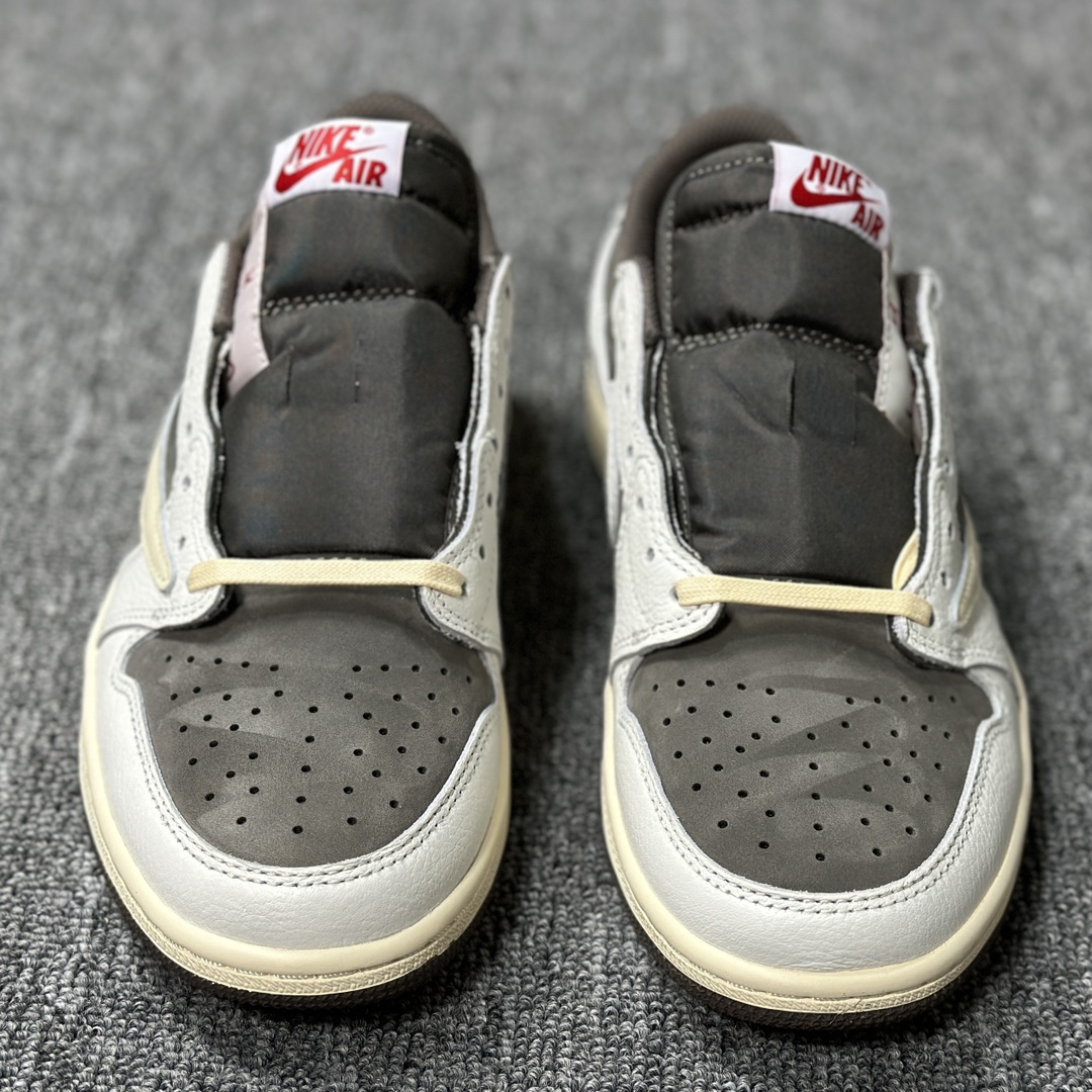 AJ1Low白棕倒钩纯原福利特价-TravisScottxAirJordan1ReverseMocha倒