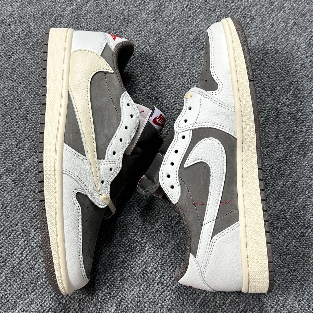 AJ1Low白棕倒钩纯原福利特价-TravisScottxAirJordan1ReverseMocha倒