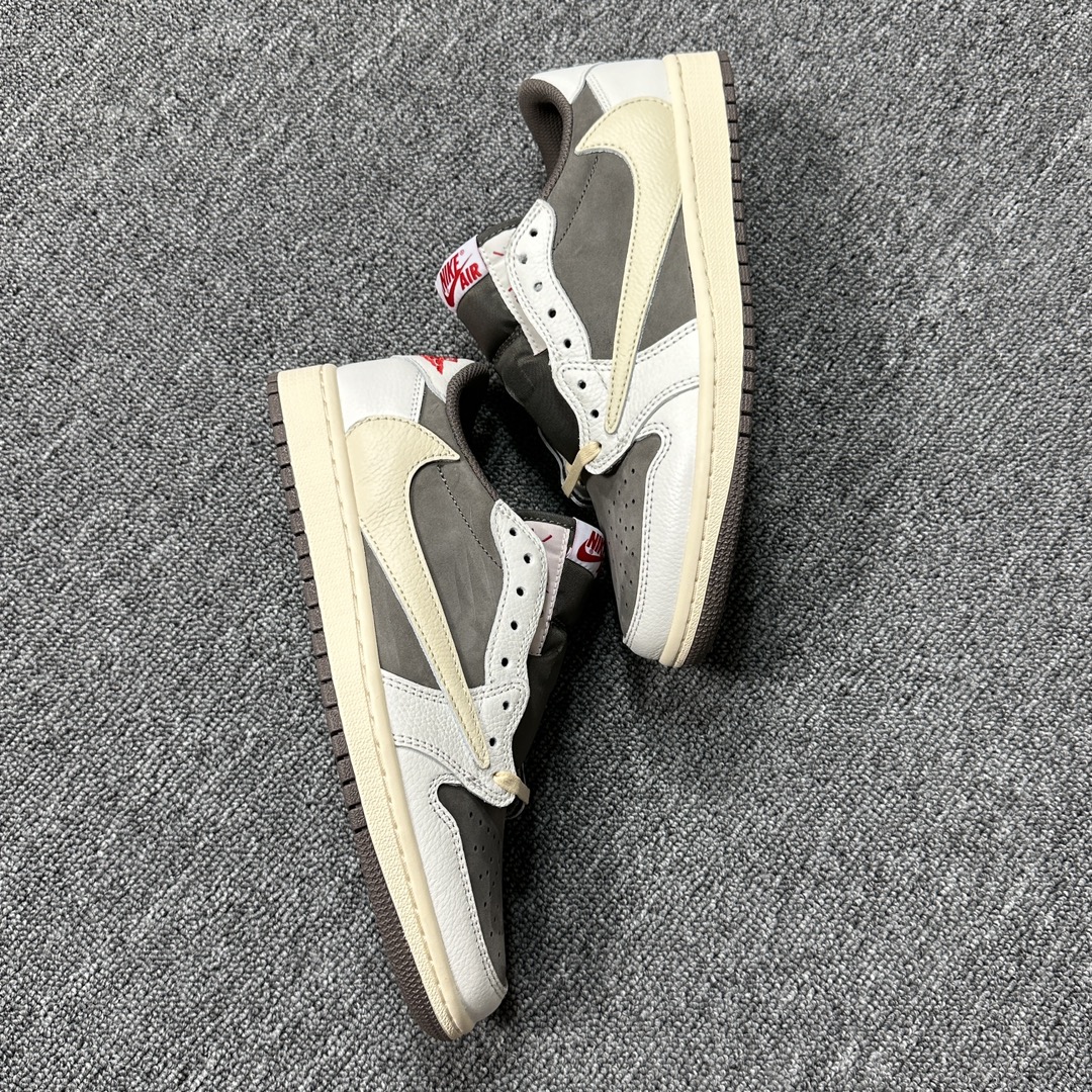 AJ1Low白棕倒钩纯原福利特价-TravisScottxAirJordan1ReverseMocha倒