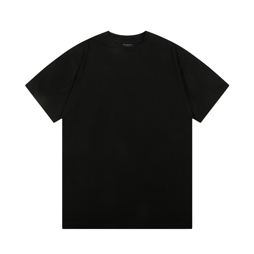 Balenciaga Clothing T-Shirt Apricot Color Black Unisex Short Sleeve
