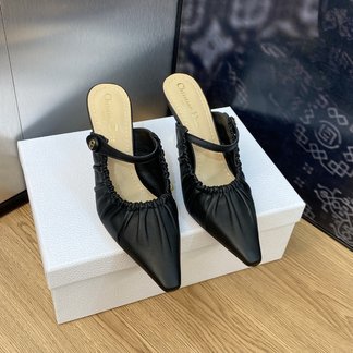 Dior Shoes High Heel Pumps Sandals Slippers Gold Hardware Calfskin Cowhide Genuine Leather Sheepskin