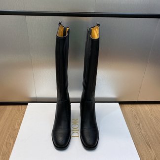 Dior Long Boots Short Boots Gold Hardware Calfskin Cowhide Genuine Leather Fall/Winter Collection