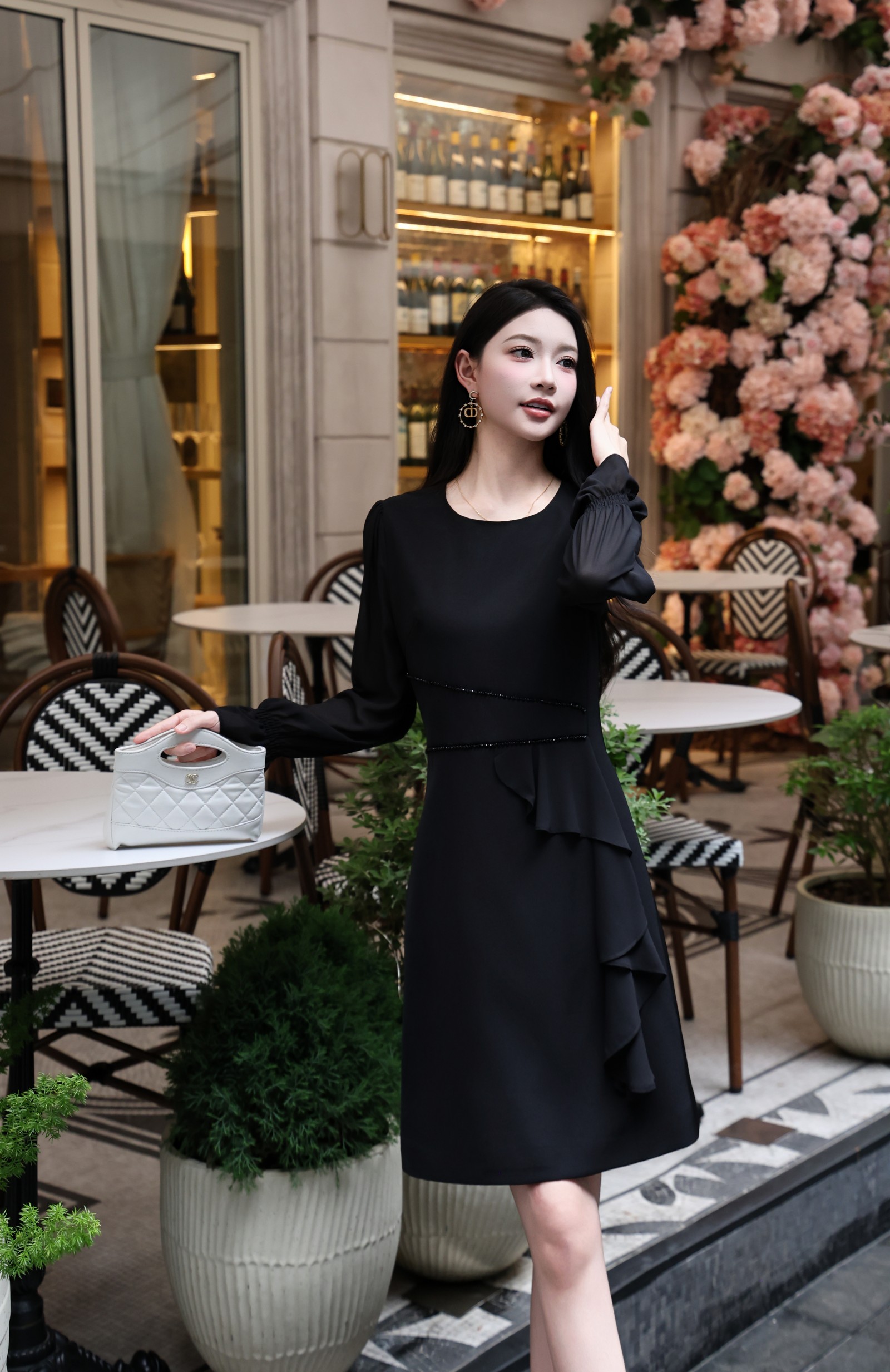 Elegant Chanel-Style Beaded Dress with Ruffle Hem - Chic & Slimming 5 a1756609877407 8265