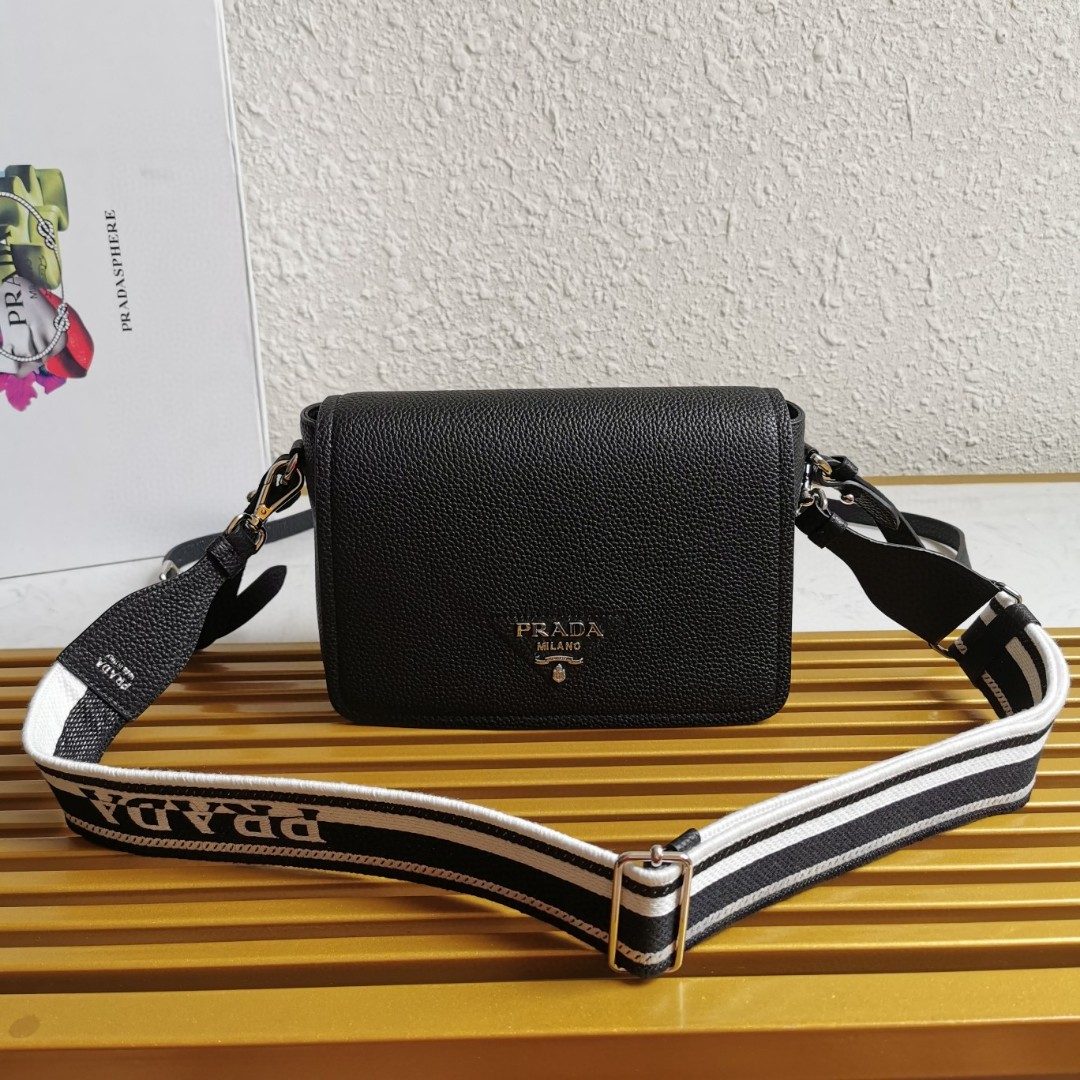 Prada 1BD314 Crossbody Bag with Interchangeable Straps, Leather, Black 3 a1741671817104 6233
