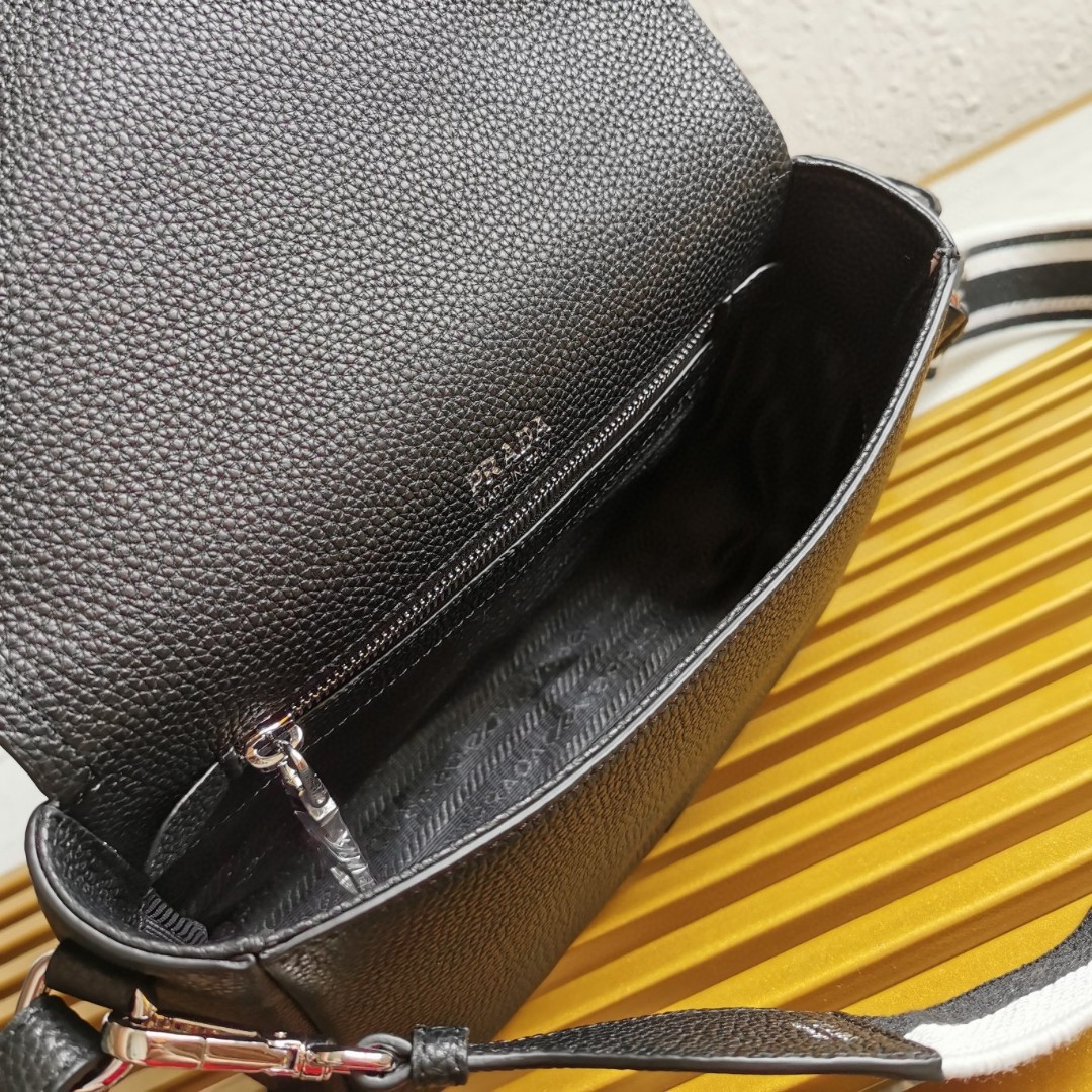Prada 1BD314 Crossbody Bag with Interchangeable Straps, Leather, Black 10 a1741671823966 2437