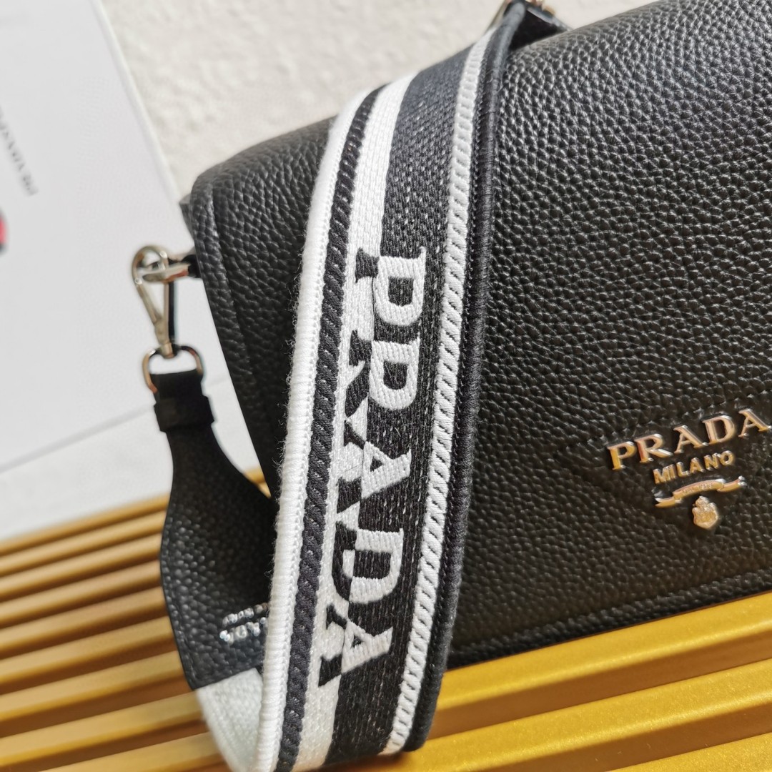 Prada 1BD314 Crossbody Bag with Interchangeable Straps, Leather, Black 9 a1741671823975 5683