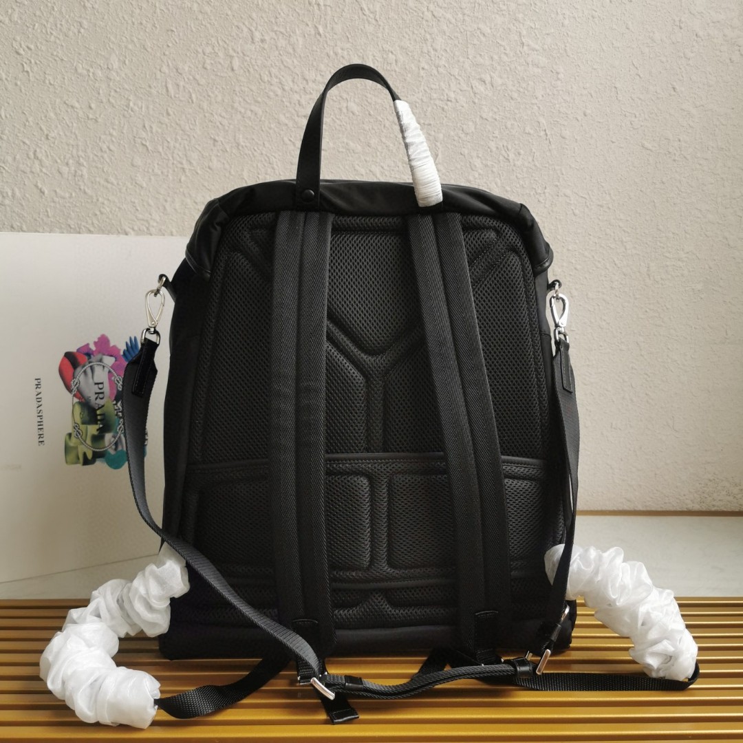 Prada 2VZ108 Black Nylon Backpack with Leather Trim - Versatile and Stylish 7 a1745990991552 1161