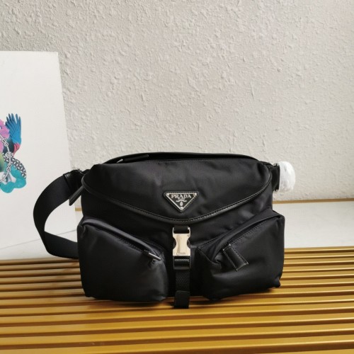 Prada Black Nylon Shoulder Bag - Versatile & Stylish, 27x18x7cm 1 Prada Black Nylon Shoulder Bag - Versatile & Stylish, 27x18x7cm