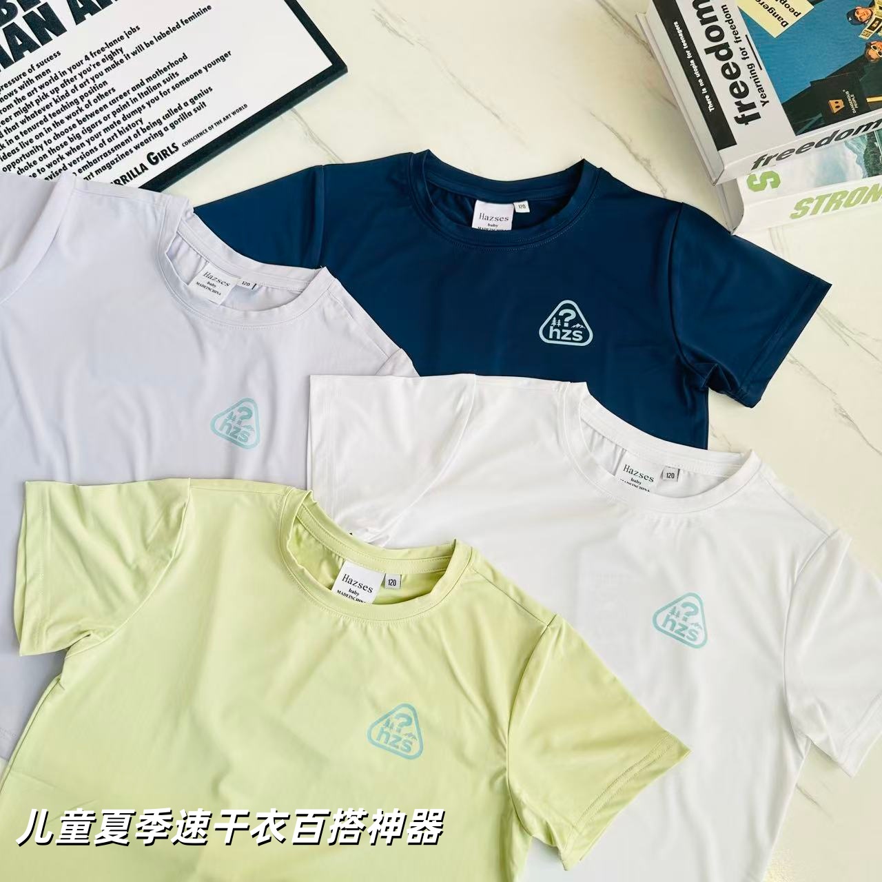 Venta rápida 69.9@una talla 120-180 Camiseta de secado rápido con logo triangular hzs Tallas: 120-180 Colores: blanco, …
