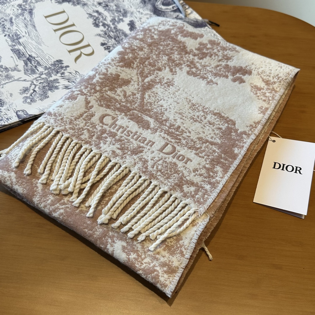 Dior Sjaals Grote Sjaal Mode replica
 Goud Roze Geel Afdrukken Kasjmier Wol