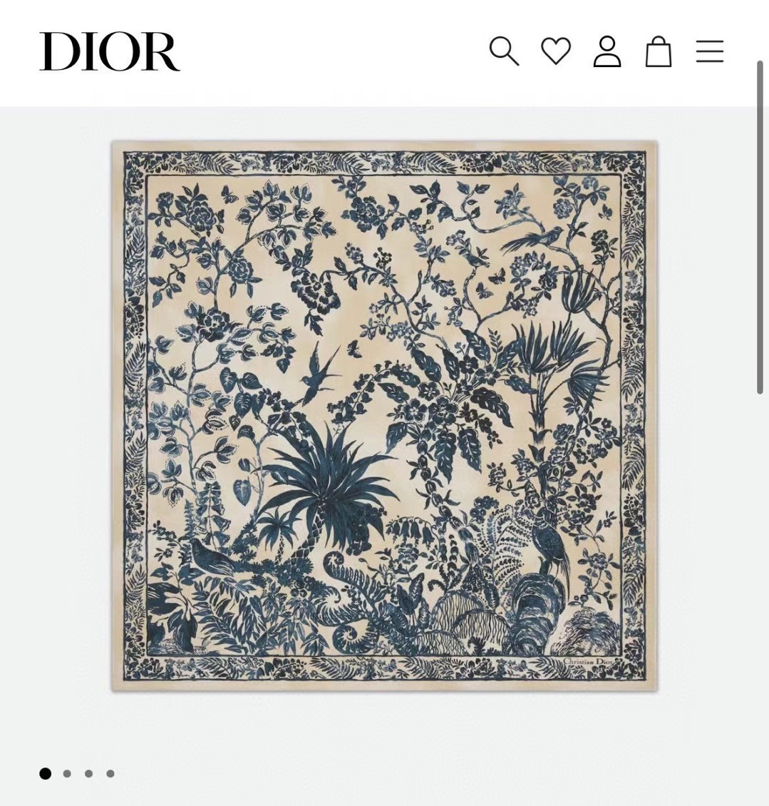 Dior️DiorIdylle图案印花黄金尺寸110*110上新色黑金这款方巾饰以DiorIdylle图