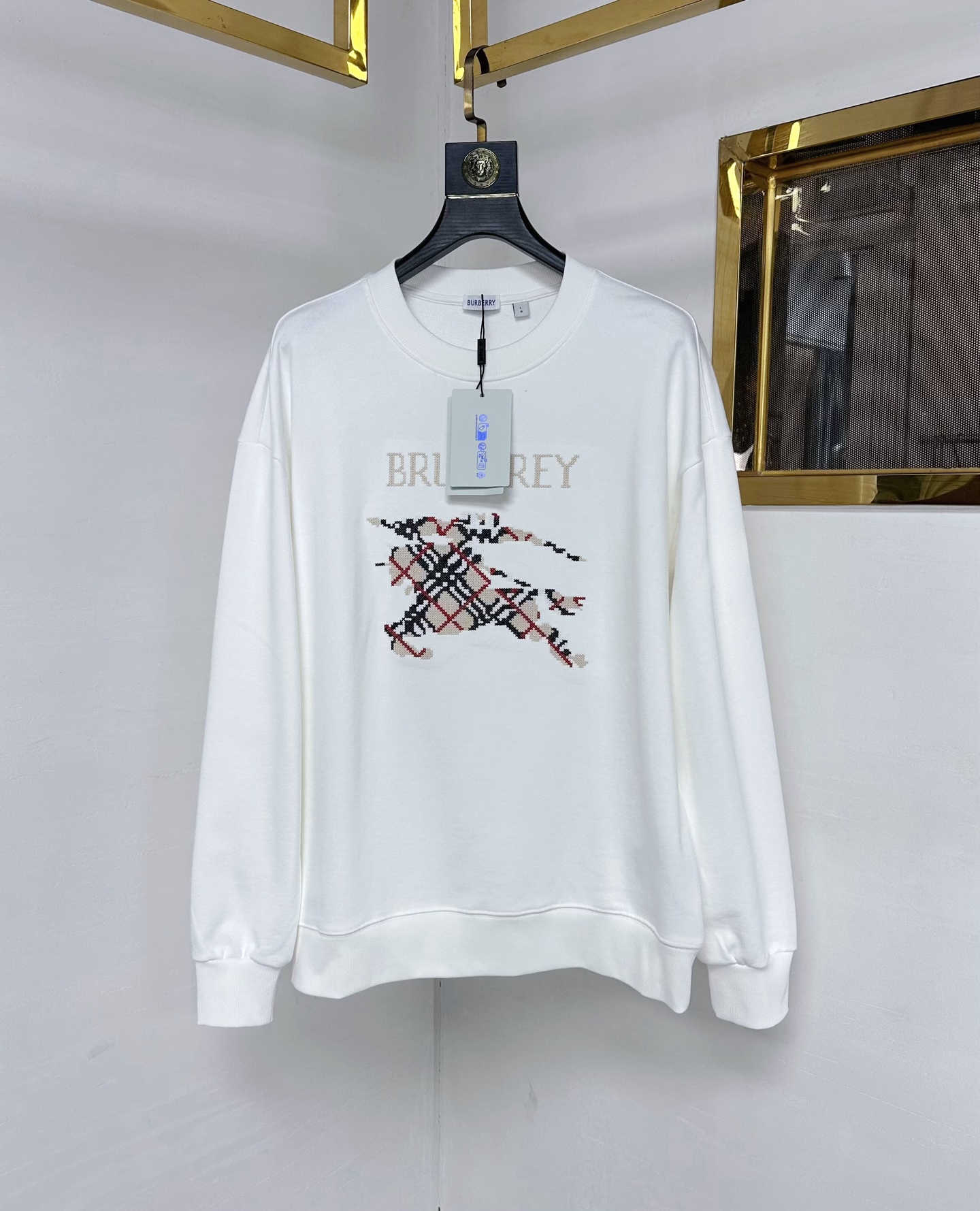 Burberry Sudadera Clásica con Logo Ecuestre Bordado para Hombre