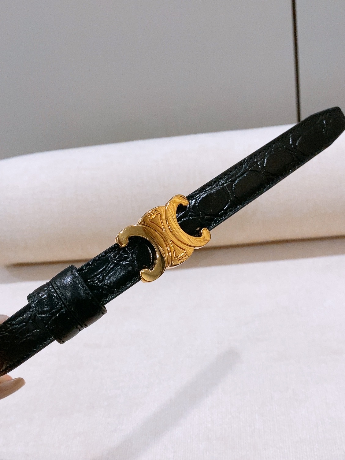 Celine双面窄版腰带  （1.8cm) 凯旋门