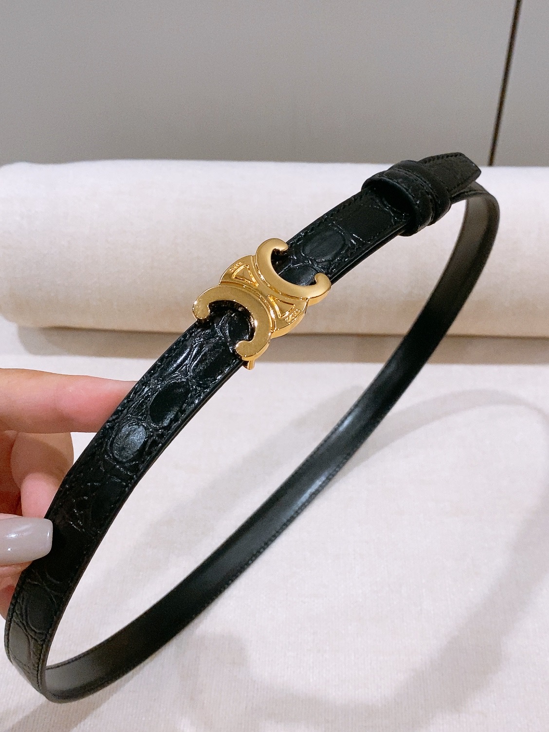 Celine双面窄版腰带  （1.8cm) 凯旋门