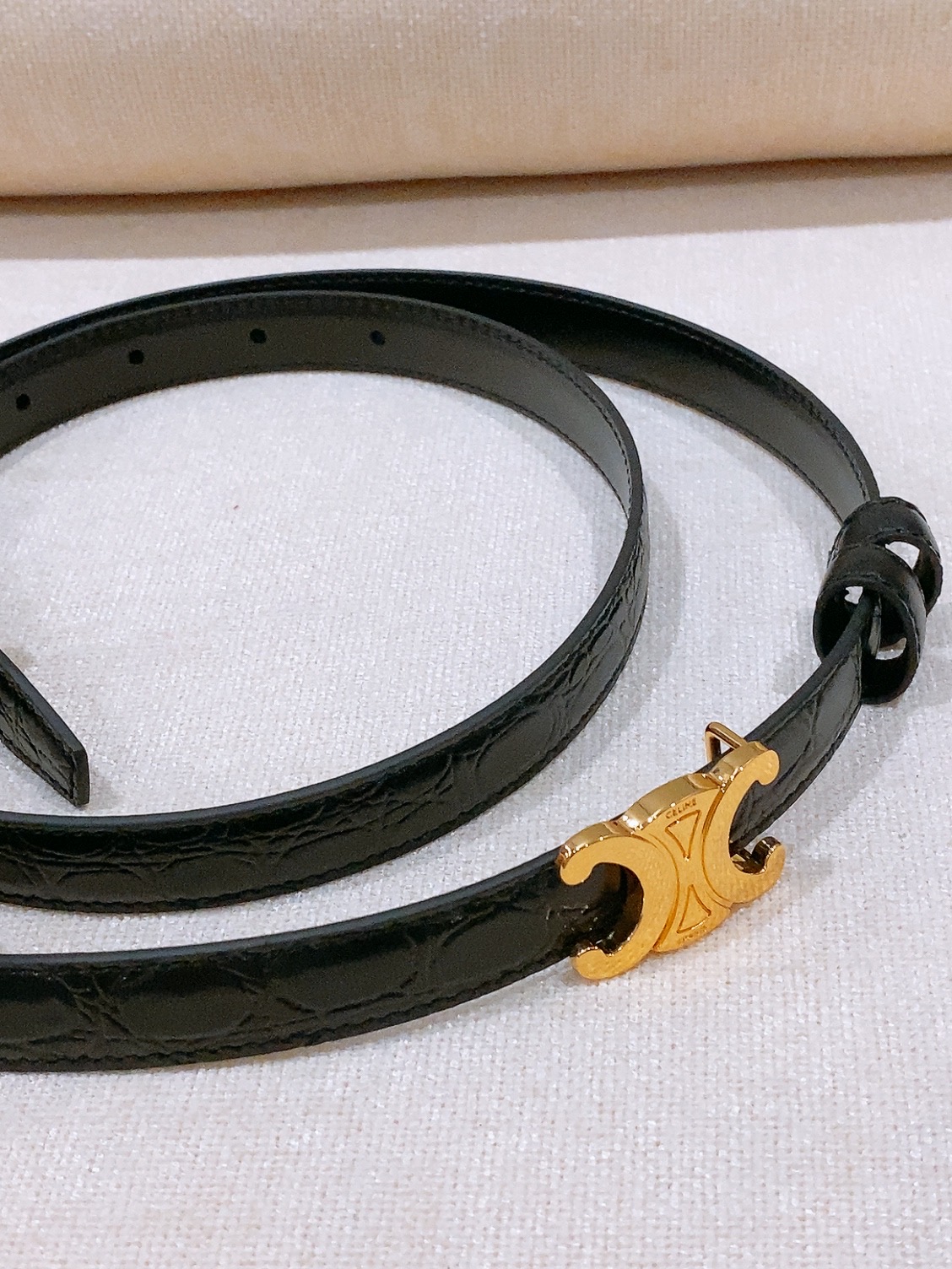 Celine双面窄版腰带  （1.8cm) 凯旋门