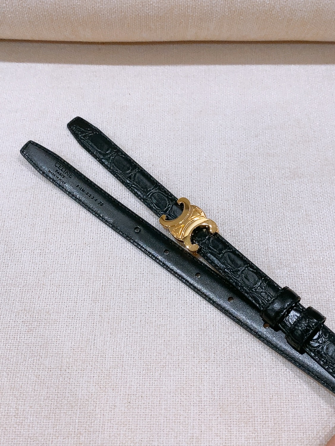 Celine双面窄版腰带  （1.8cm) 凯旋门