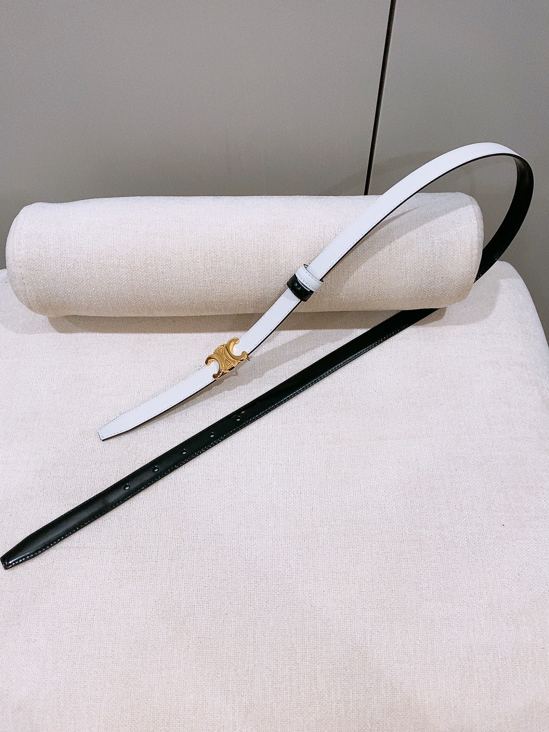 Celine双面窄版腰带  （1.8cm) 凯旋门