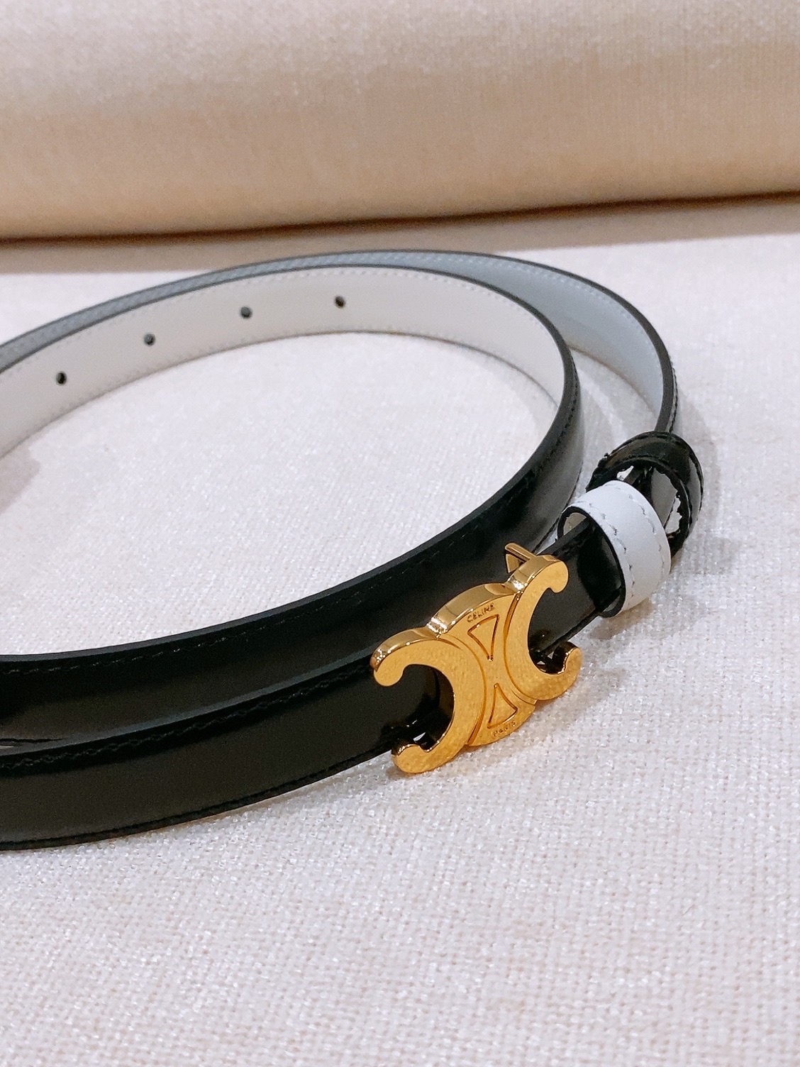 Celine双面窄版腰带  （1.8cm) 凯旋门
