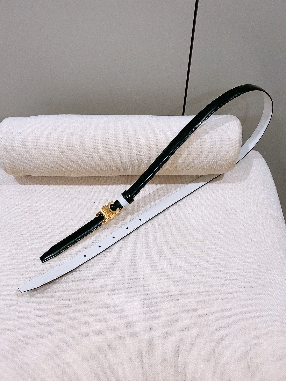 Celine双面窄版腰带  （1.8cm) 凯旋门