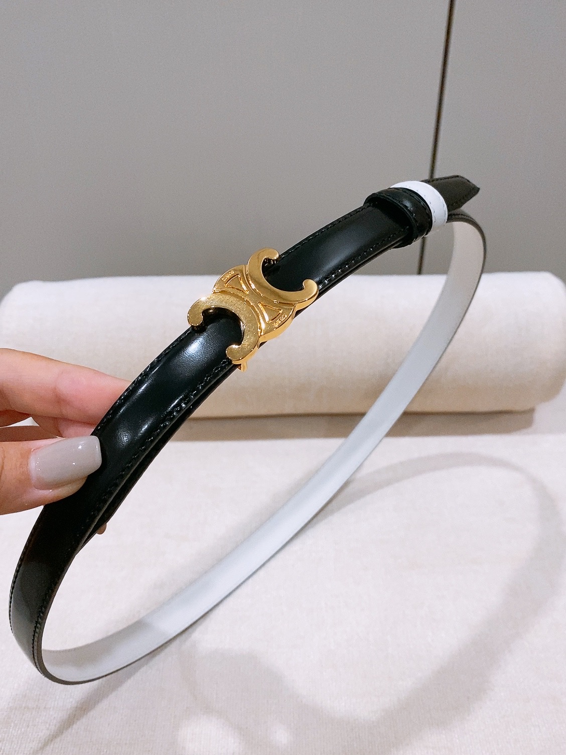 Celine双面窄版腰带  （1.8cm) 凯旋门