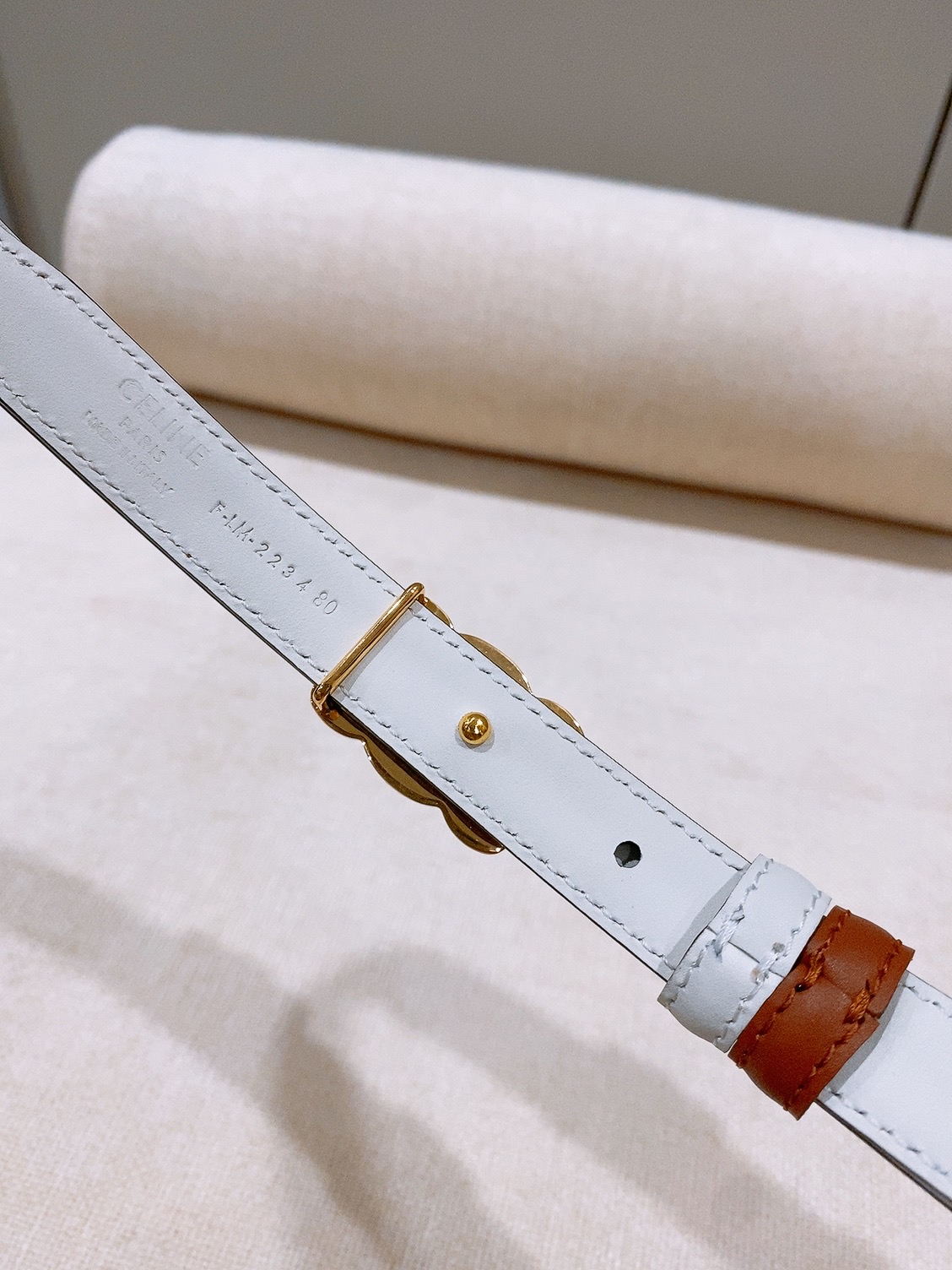 Celine双面窄版腰带  （1.8cm) 凯旋门