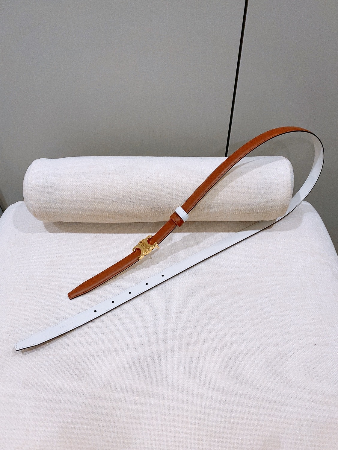 Celine双面窄版腰带  （1.8cm) 凯旋门