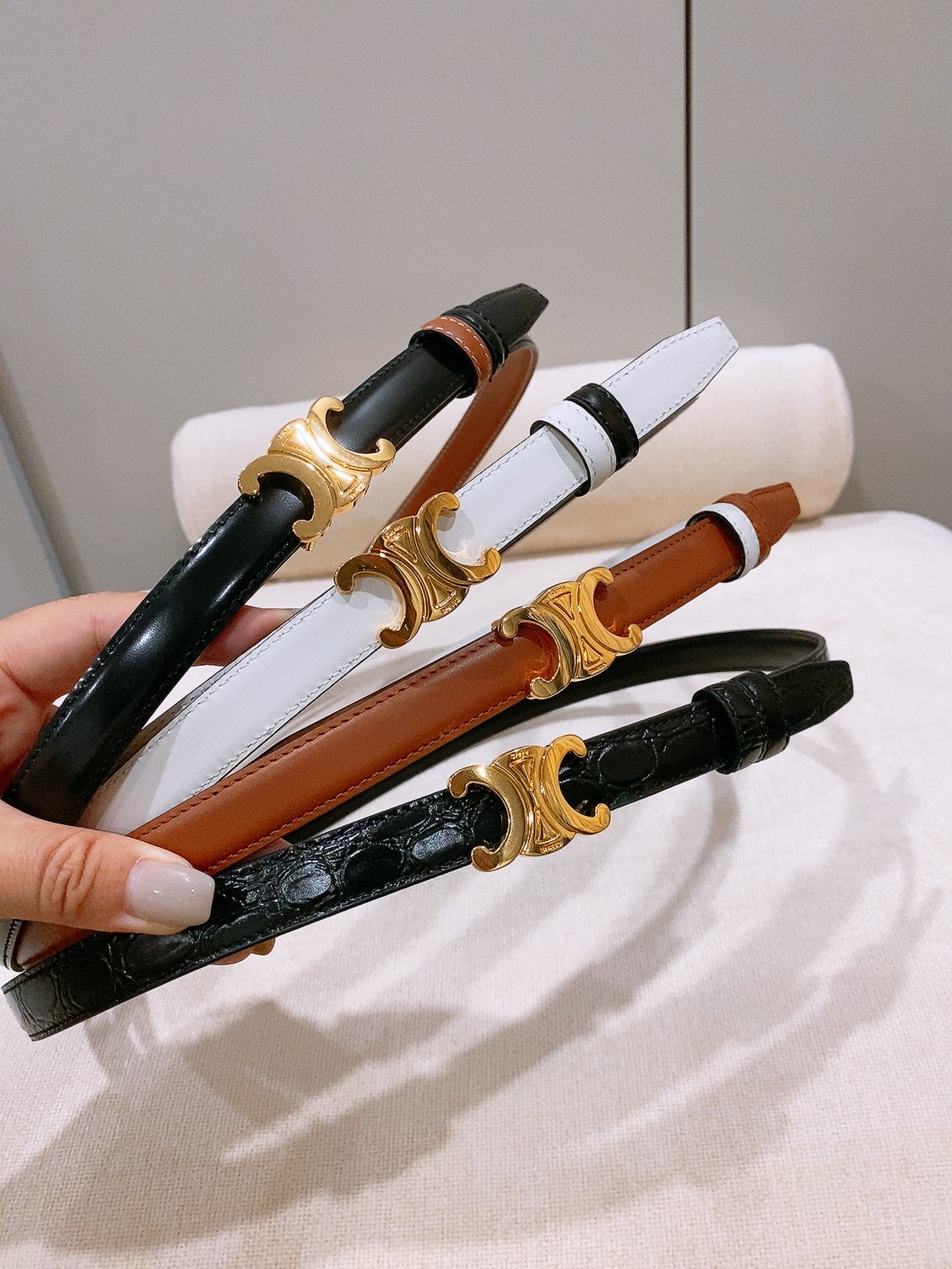 Celine双面窄版腰带  （1.8cm) 凯旋门